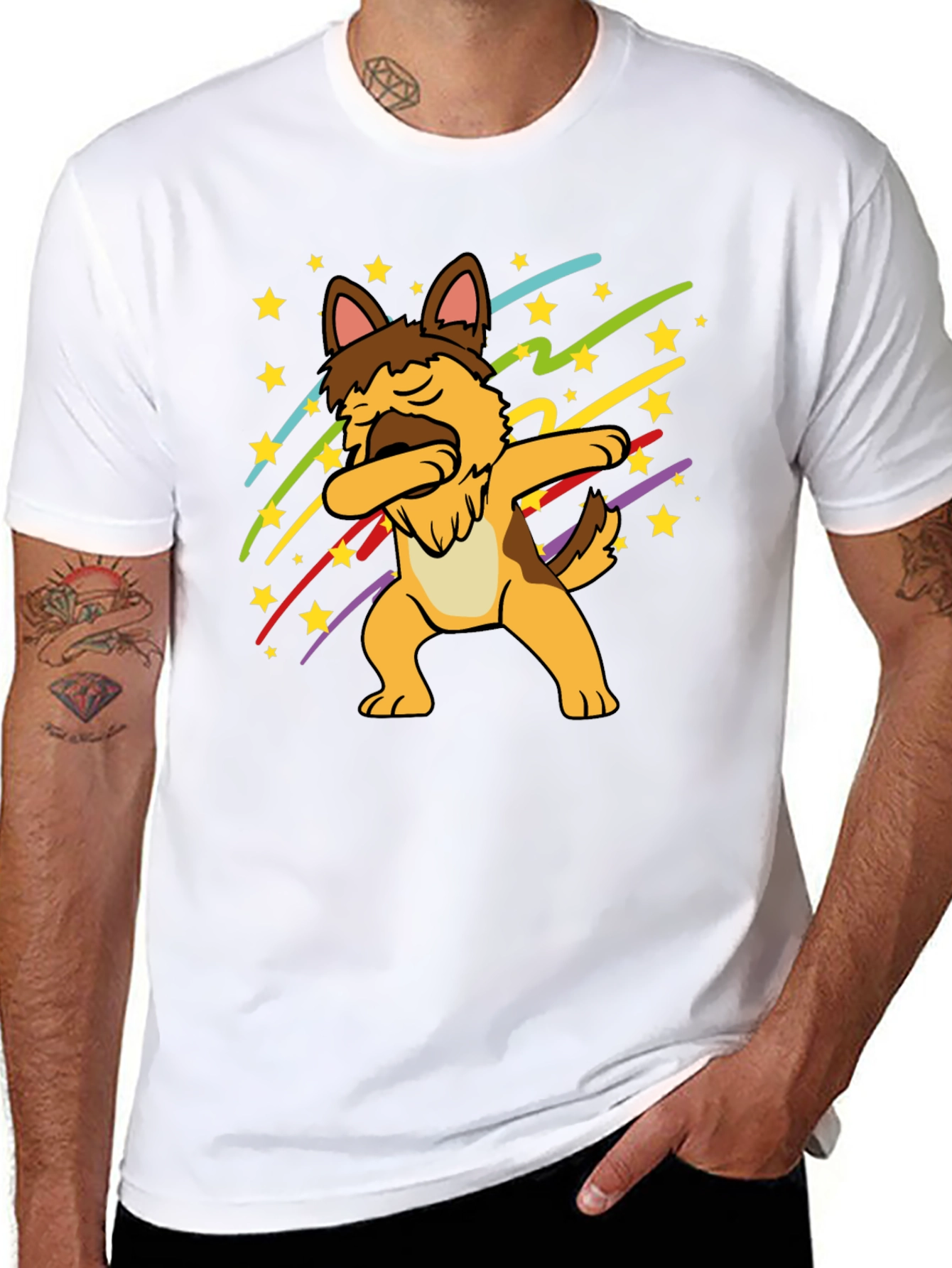 Dabbing German Shepherd Graphic T-Shirt
