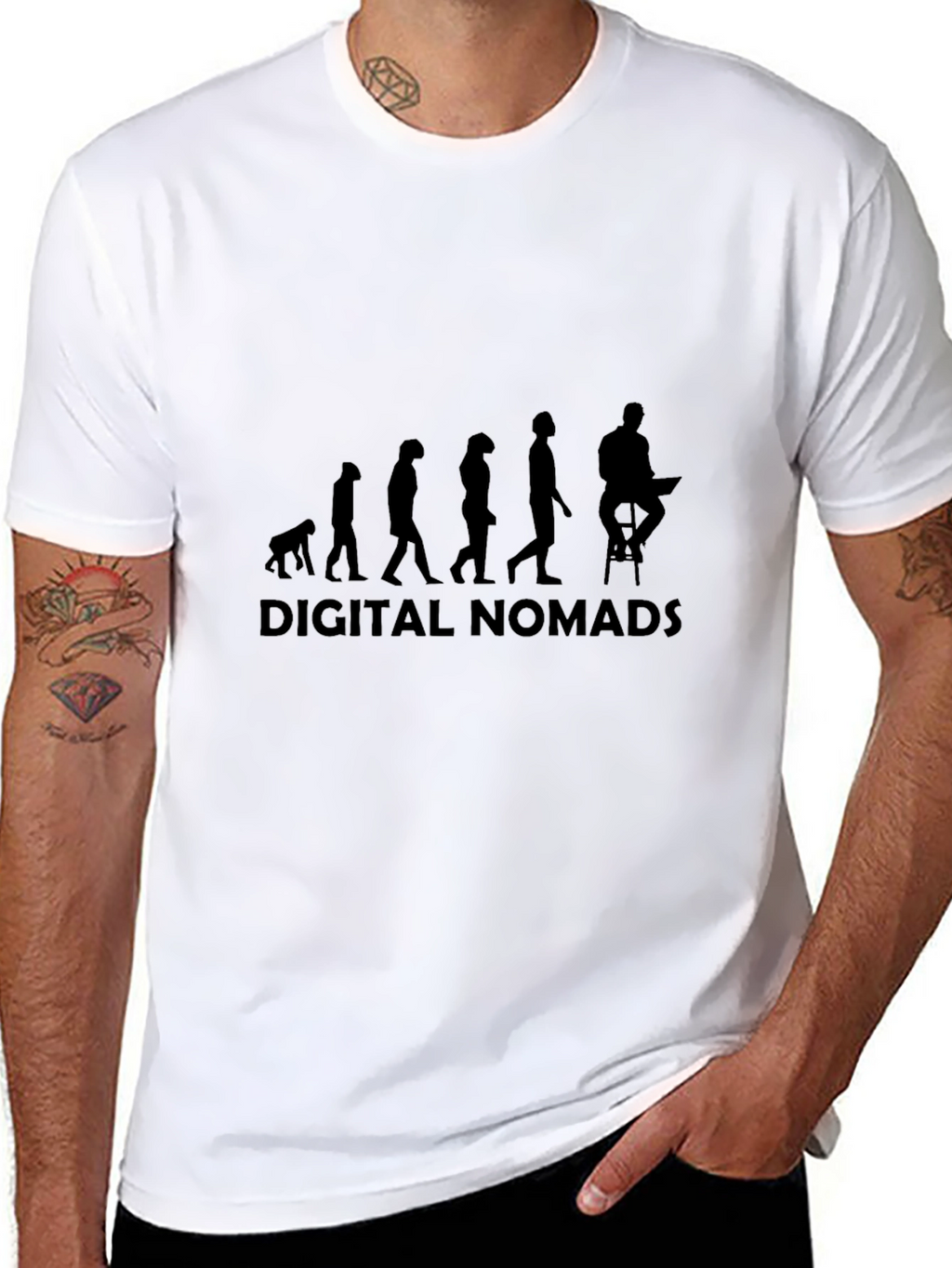 Digital Nomads Evolution Black T-Shirt
