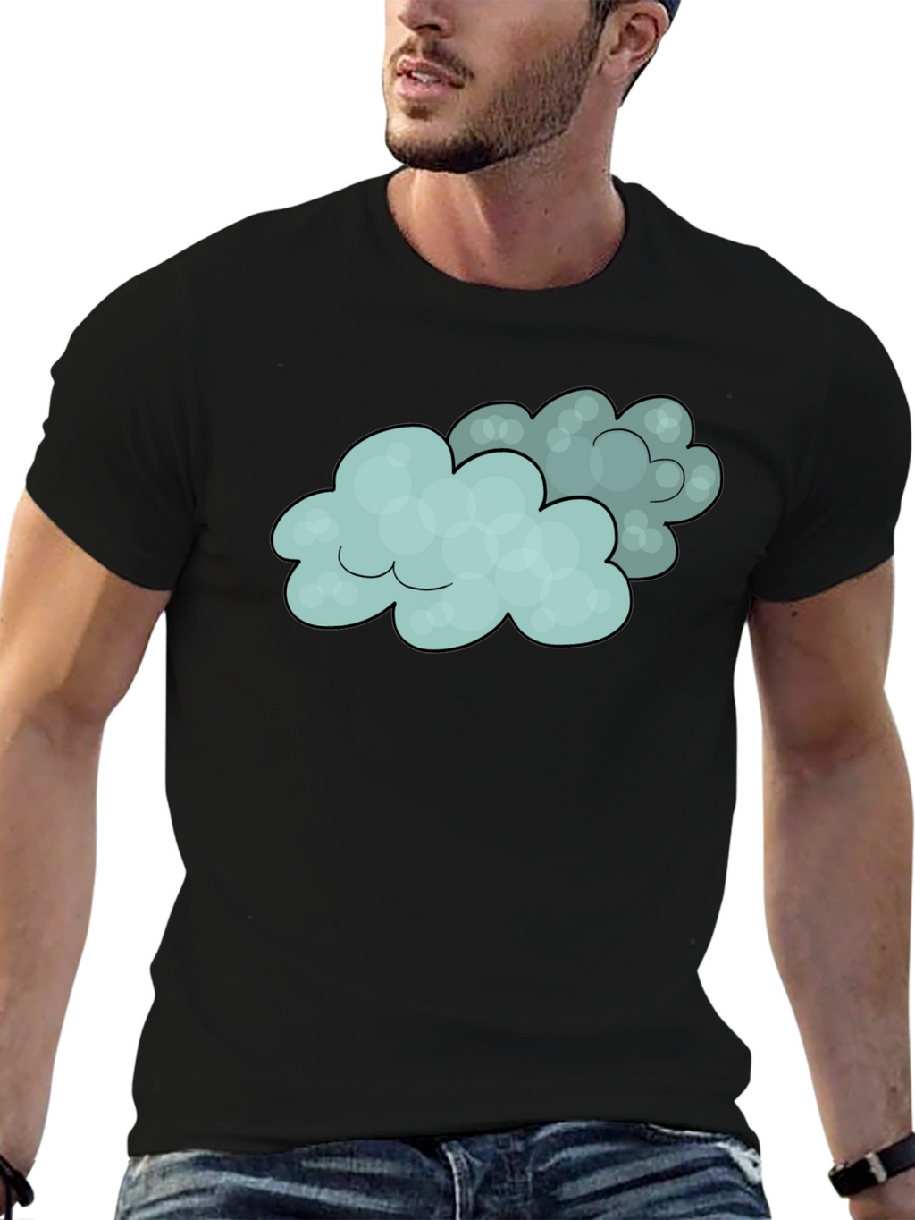 Cloud Graphic Black Tee