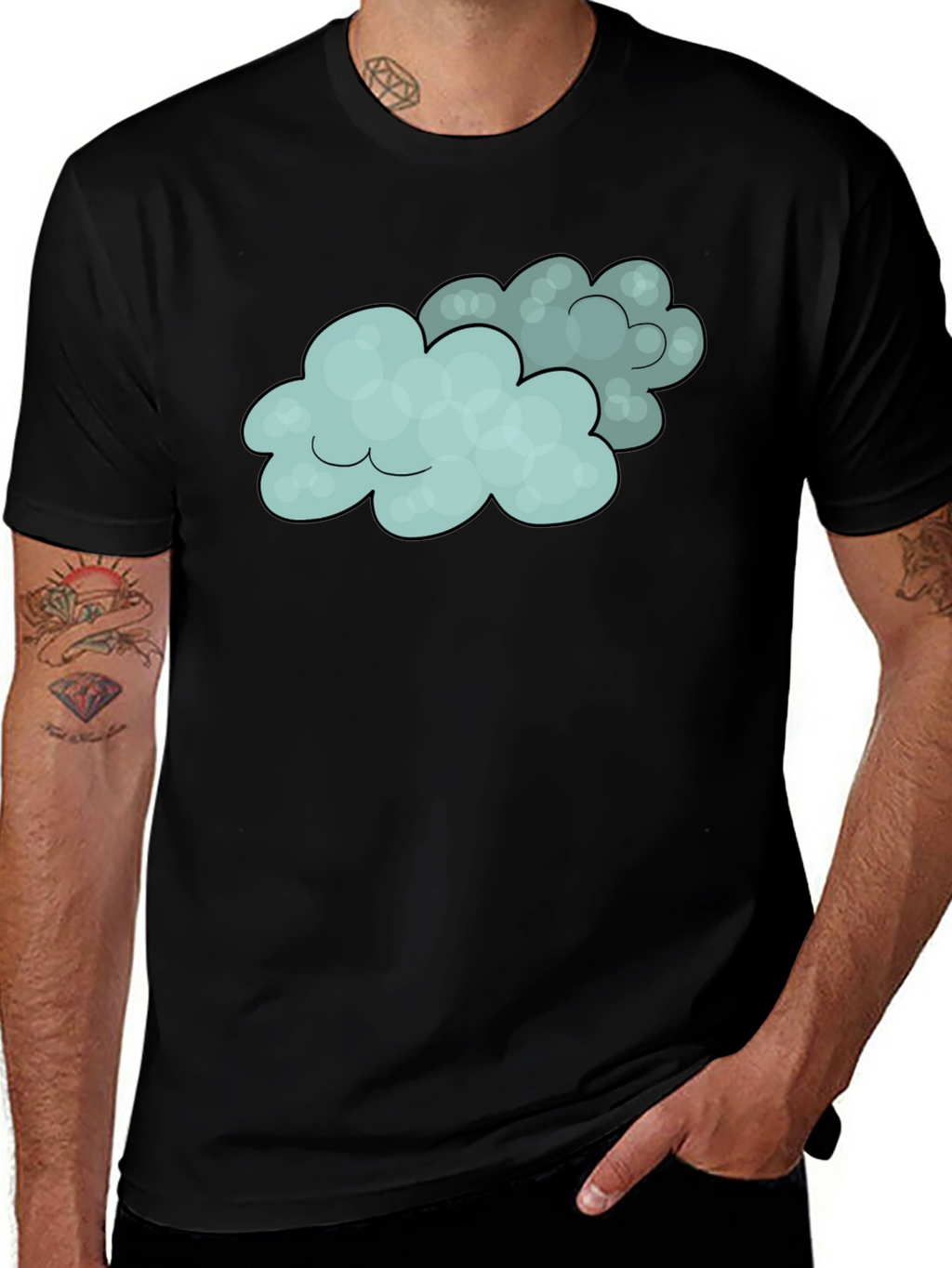 Cloud Graphic Black Tee