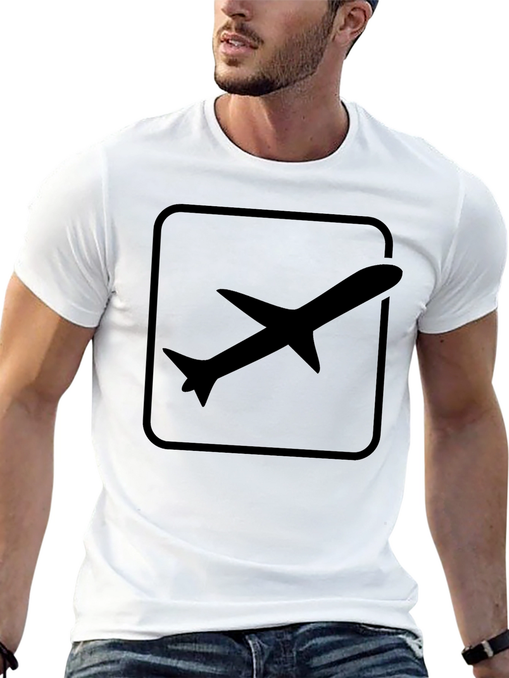 Airplane Graphic T-Shirt - Black
