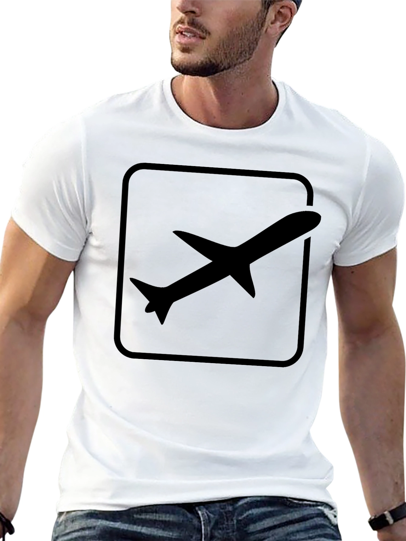Airplane Graphic T-Shirt - Black