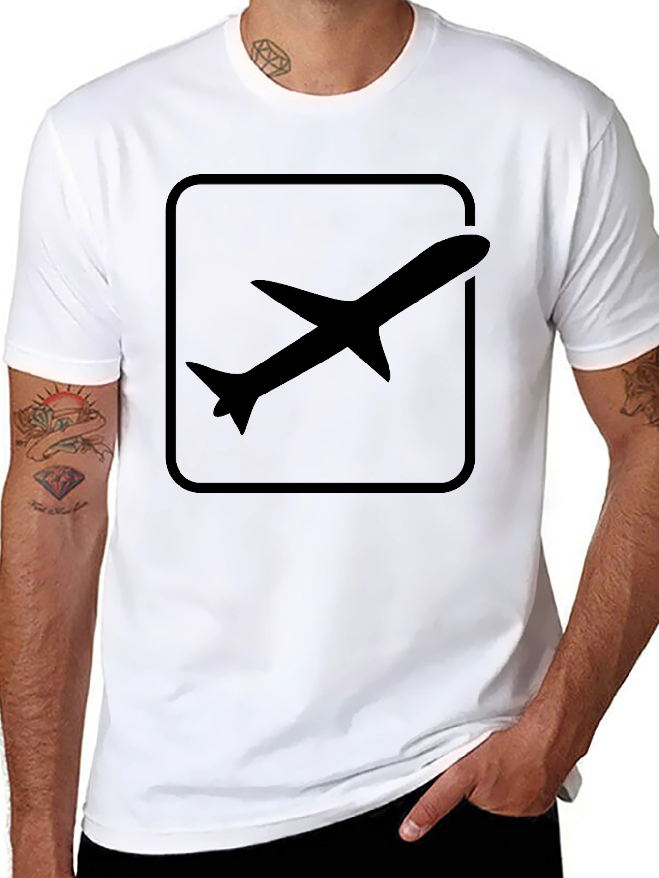 Airplane Graphic T-Shirt - Black