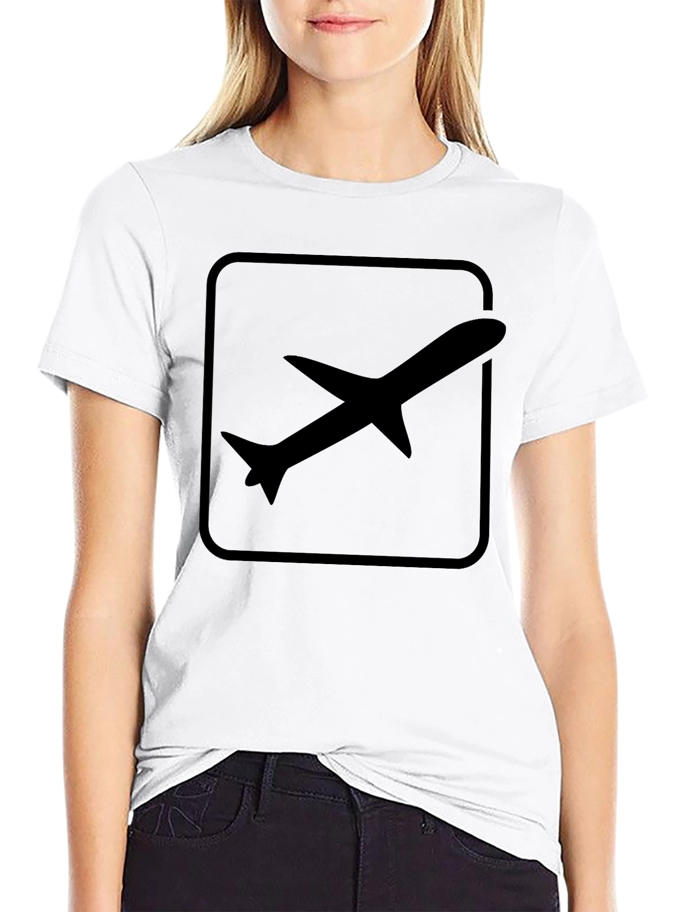 Airplane Graphic T-Shirt - Black