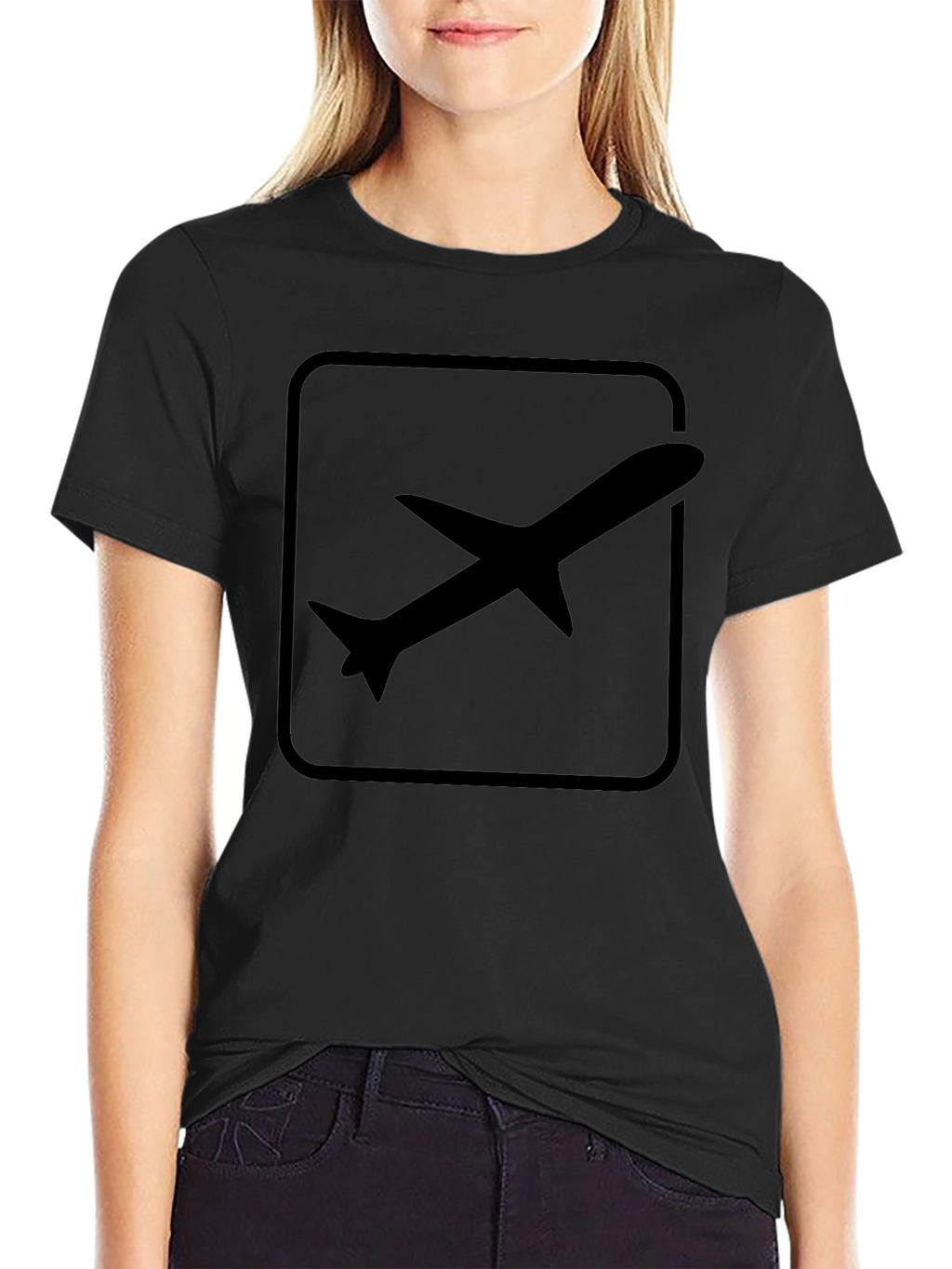 Airplane Graphic T-Shirt - Black