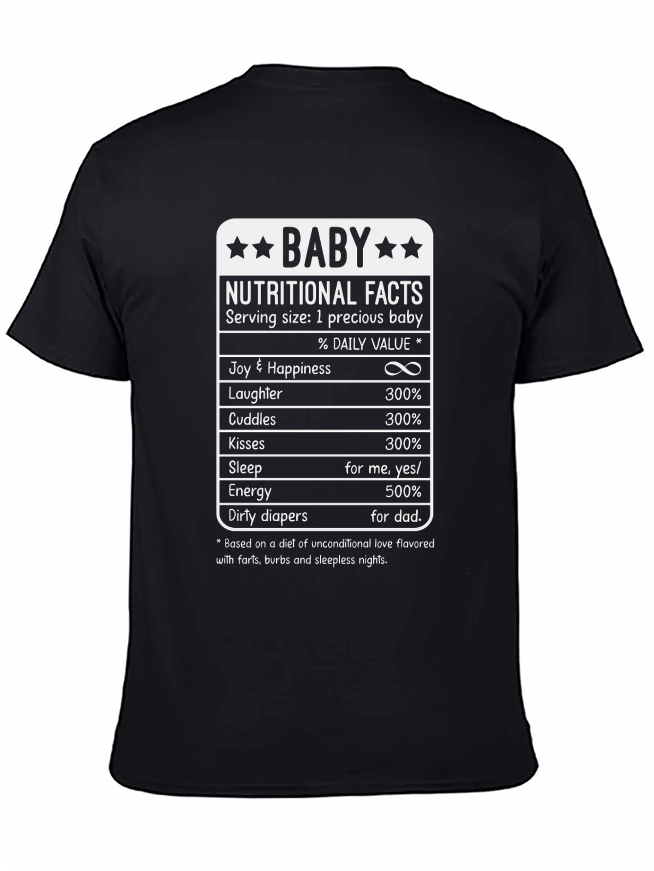 Baby Nutritional Facts T-Shirt Funny Dad Shirt