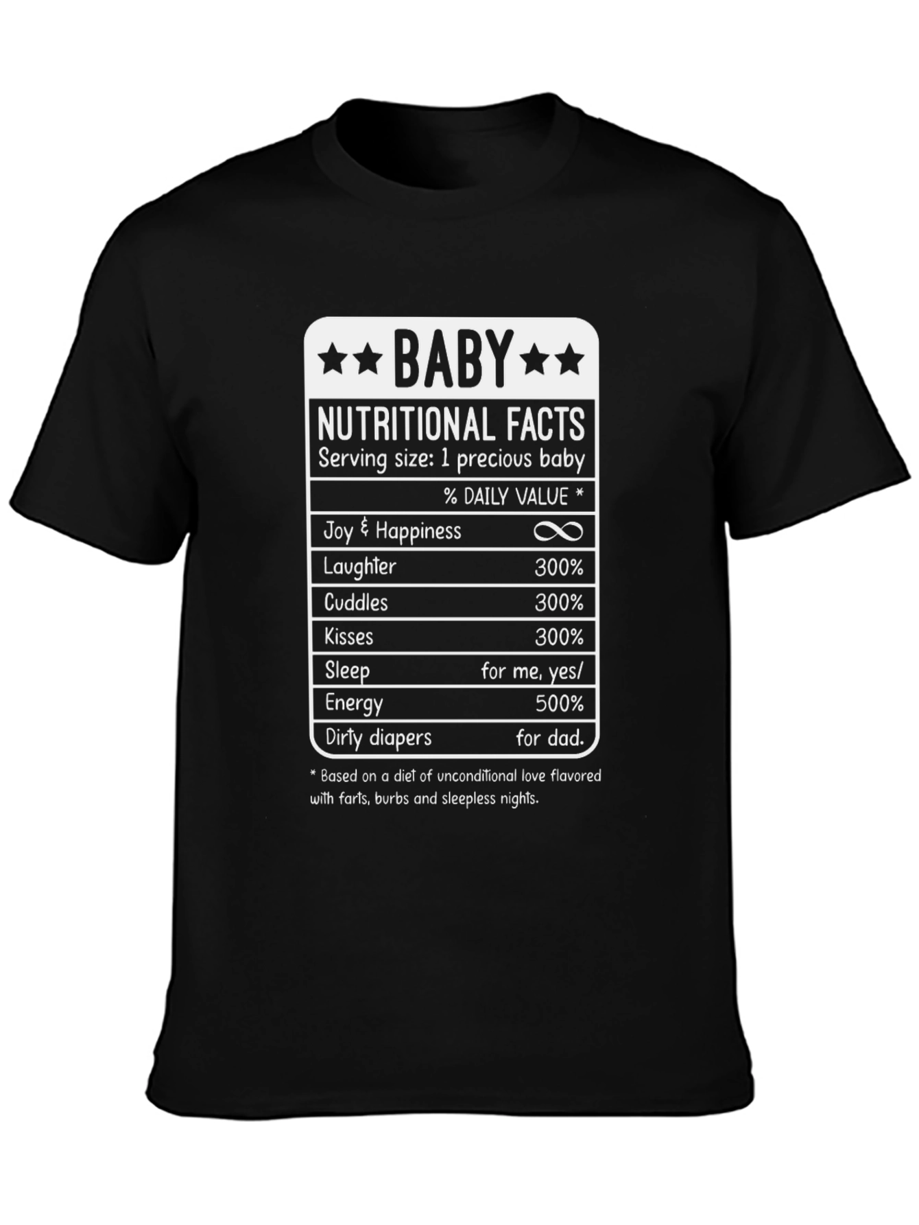 Baby Nutritional Facts T-Shirt Funny Dad Shirt