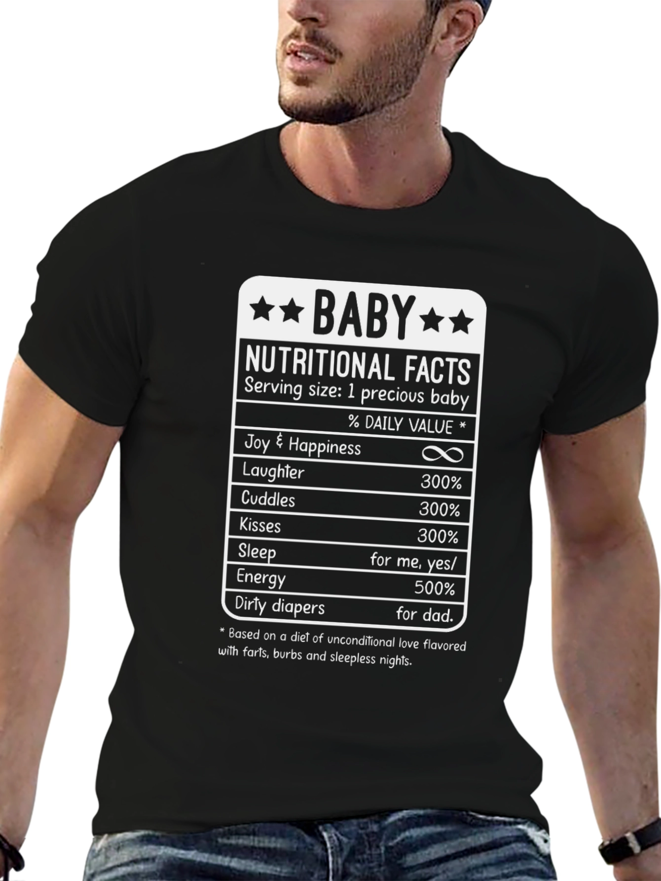 Baby Nutritional Facts T-Shirt Funny Dad Shirt