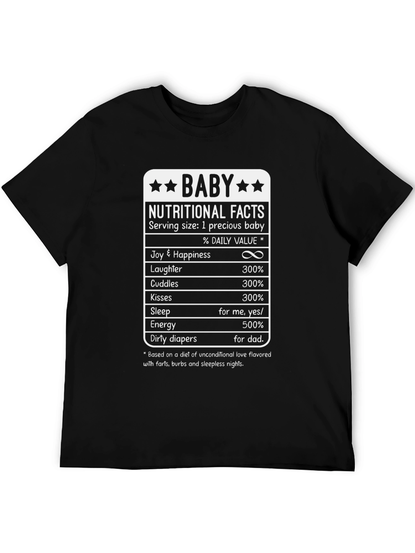 Baby Nutritional Facts T-Shirt Funny Dad Shirt