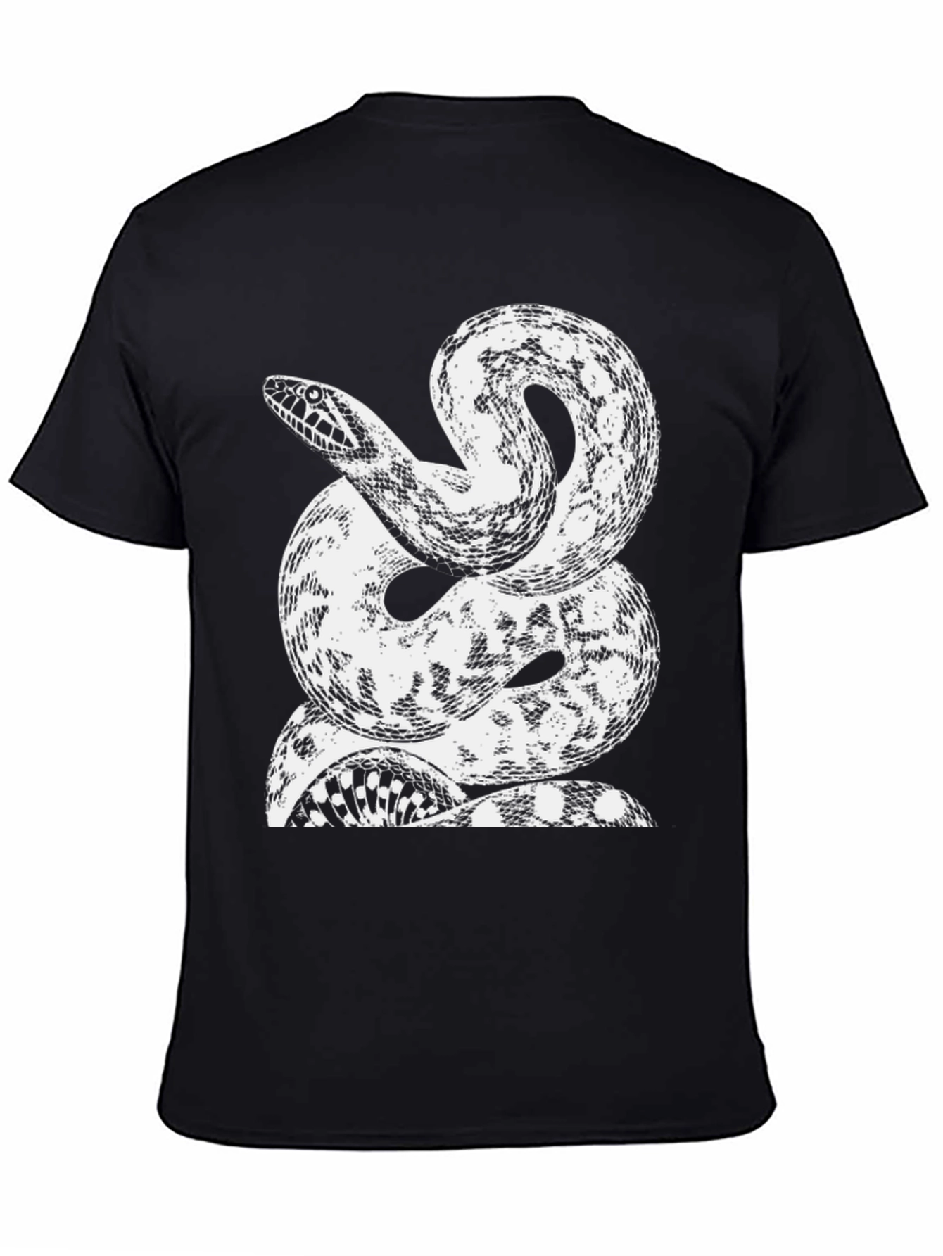 Snake Graphic Tee - Mens Black Cotton T-Shirt
