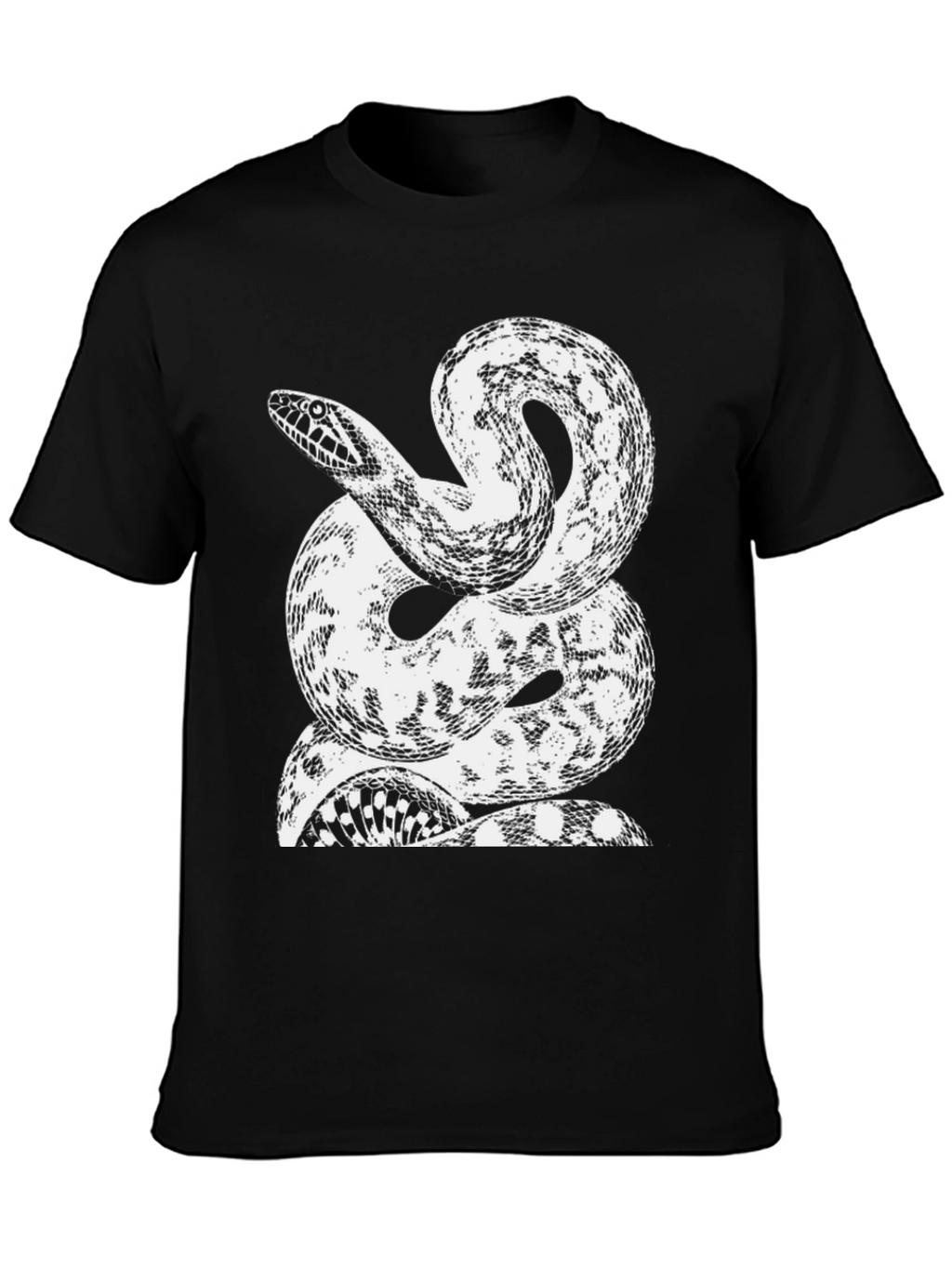 Snake Graphic Tee - Mens Black Cotton T-Shirt