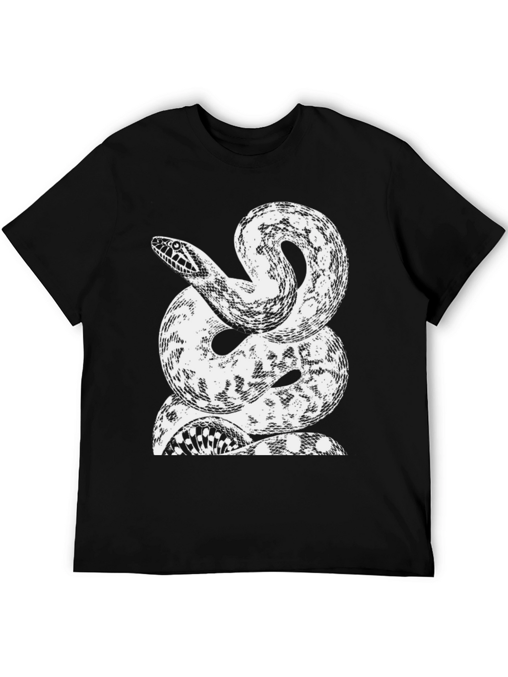 Snake Graphic Tee - Mens Black Cotton T-Shirt