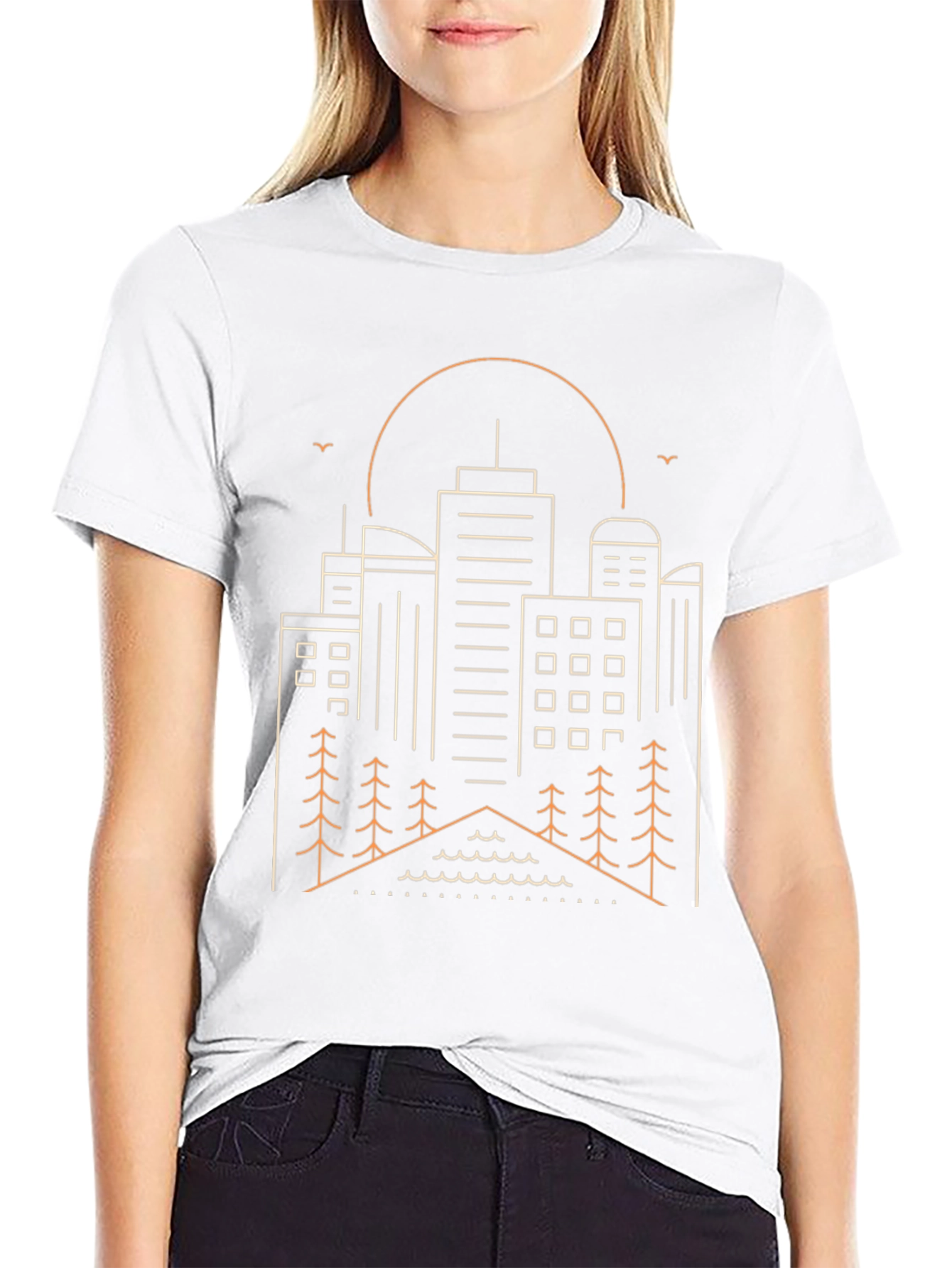 Cityscape Outline Graphic T-Shirt
