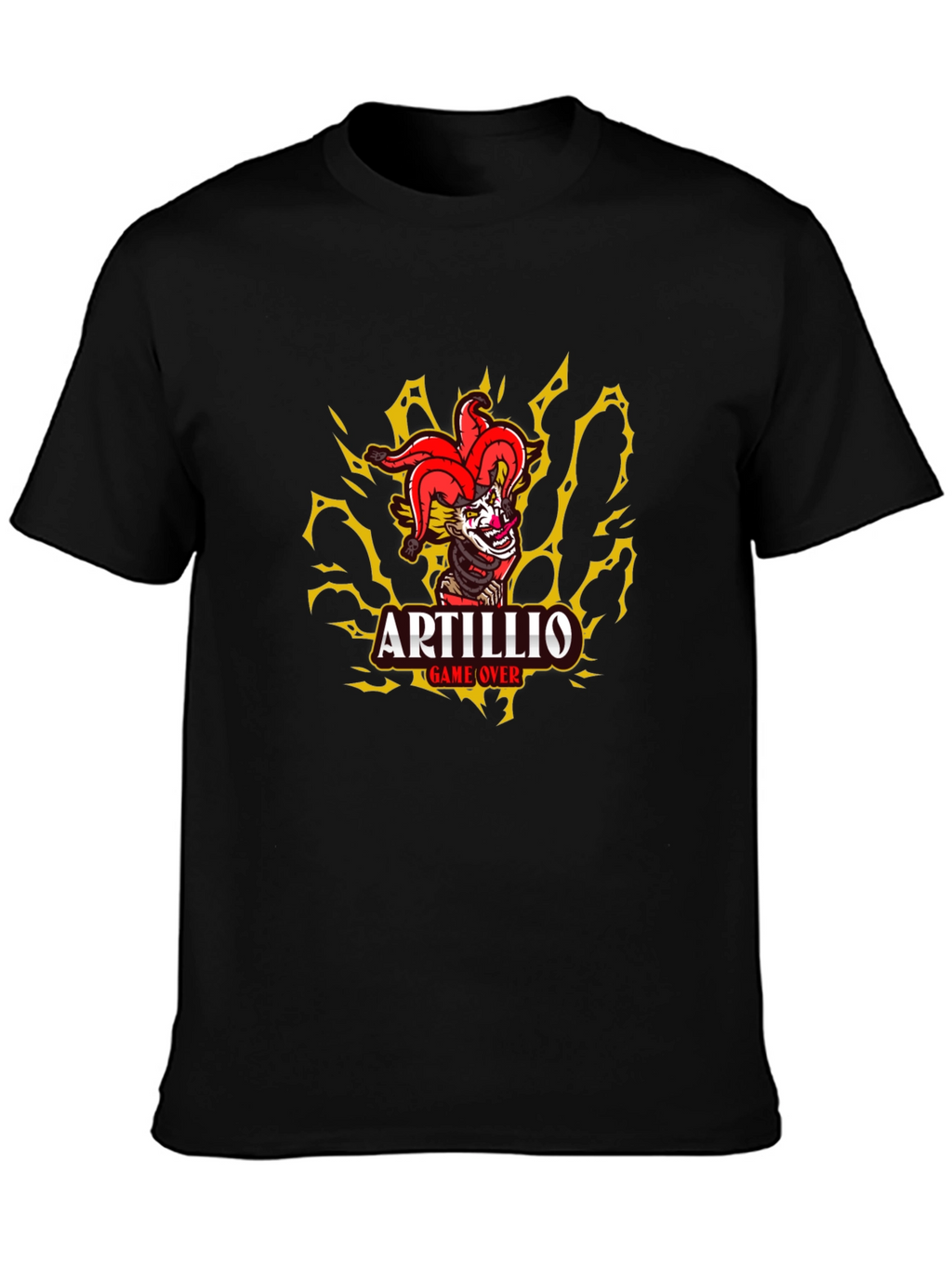 Artillio Game Over Clown Graphic Black T-Shirt
