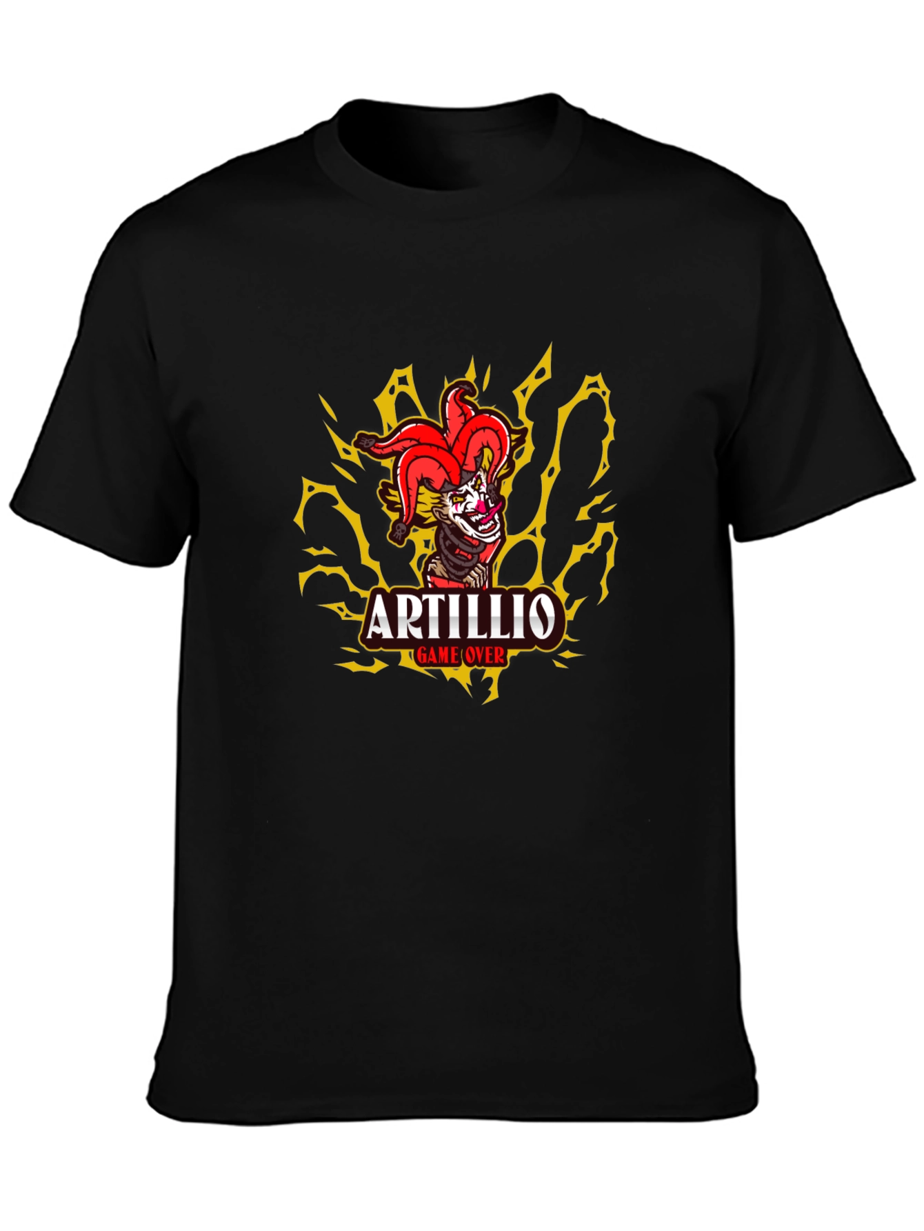 Artillio Game Over Clown Graphic Black T-Shirt