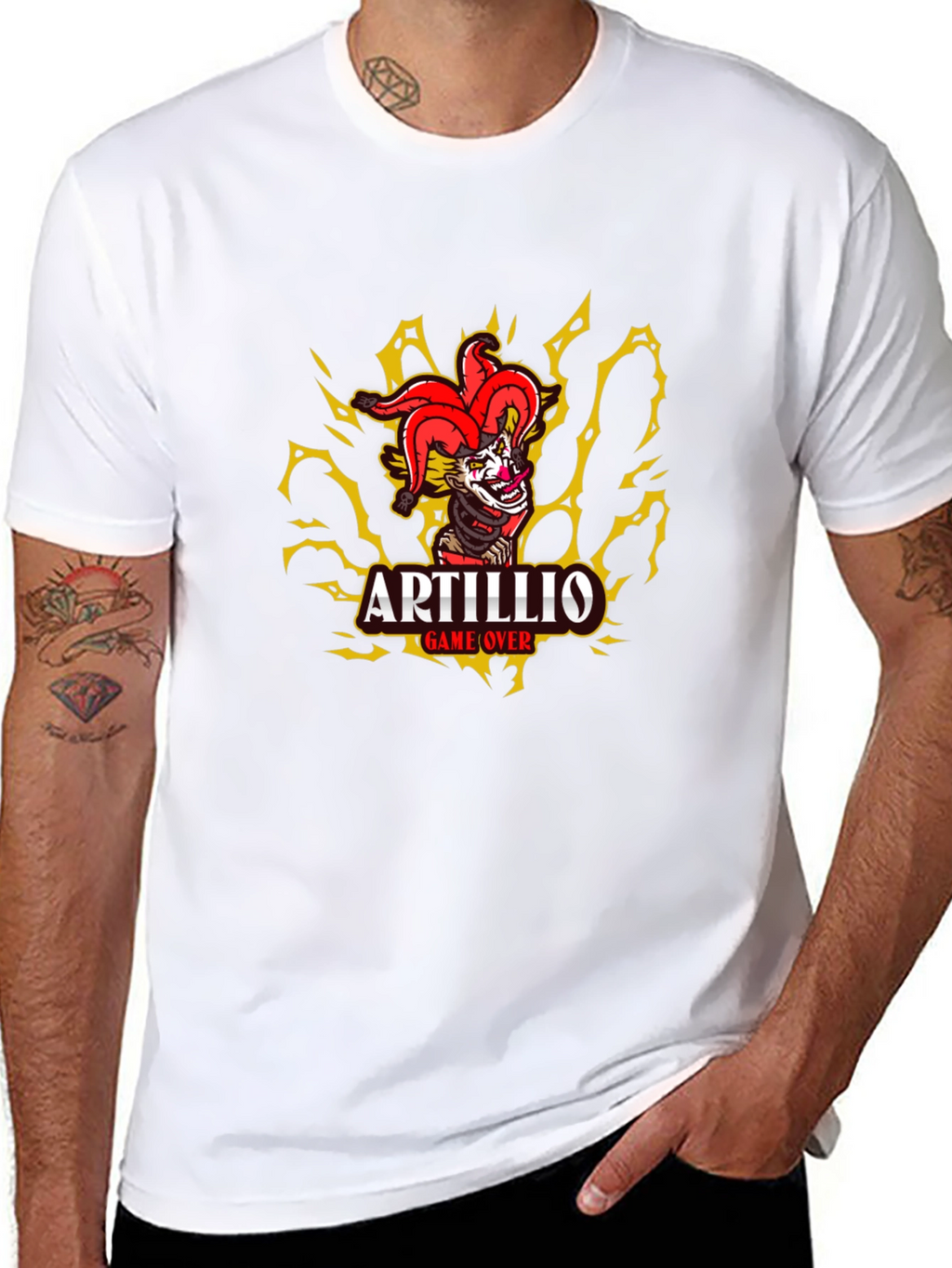Artillio Game Over Clown Graphic Black T-Shirt