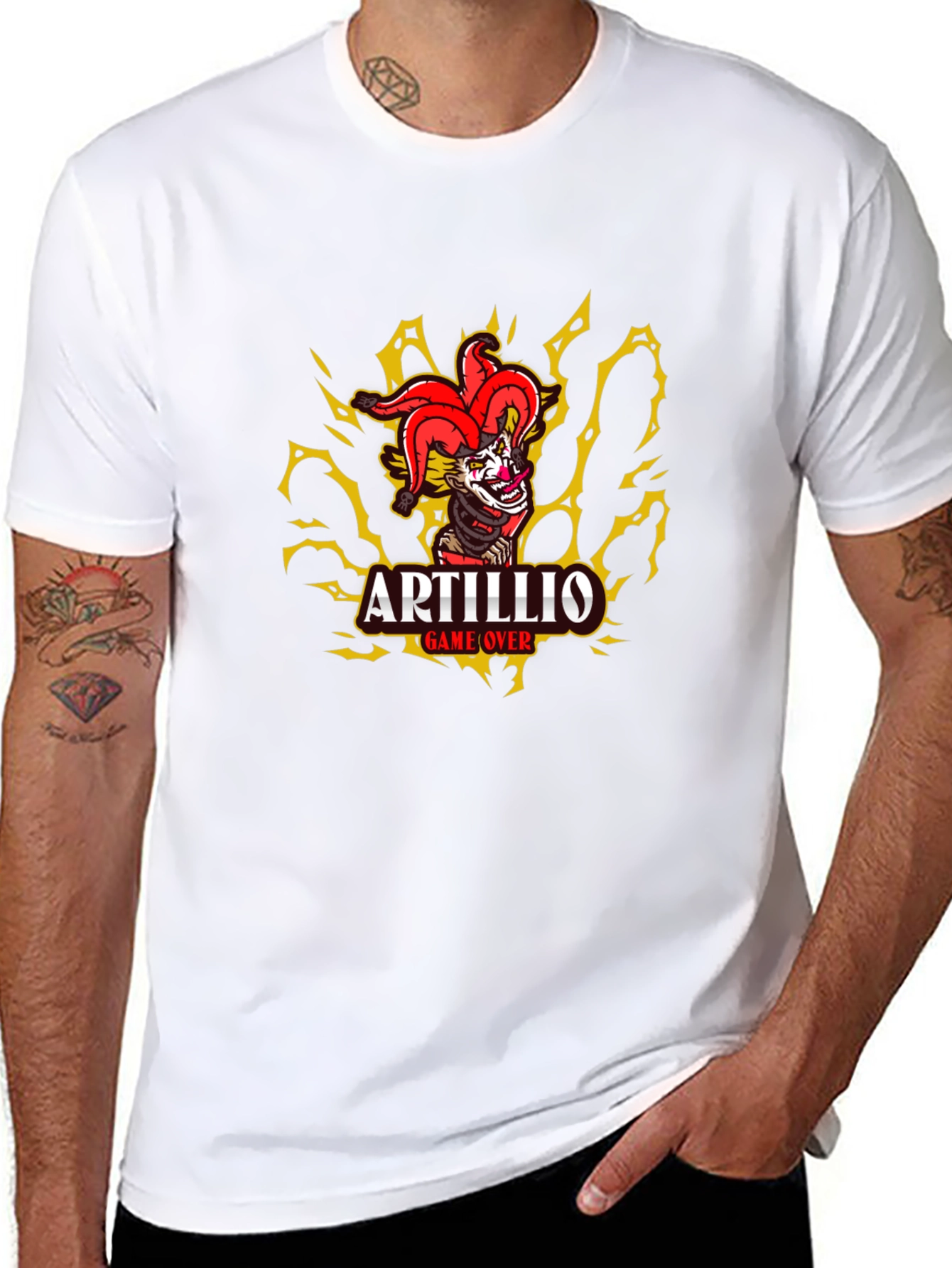 Artillio Game Over Clown Graphic Black T-Shirt