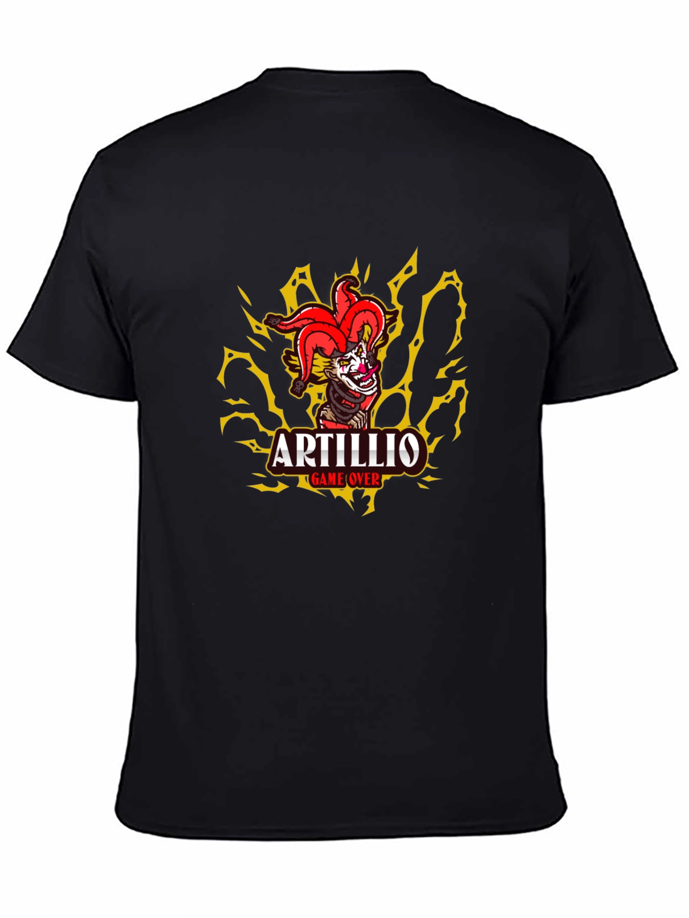 Artillio Game Over Clown Graphic Black T-Shirt