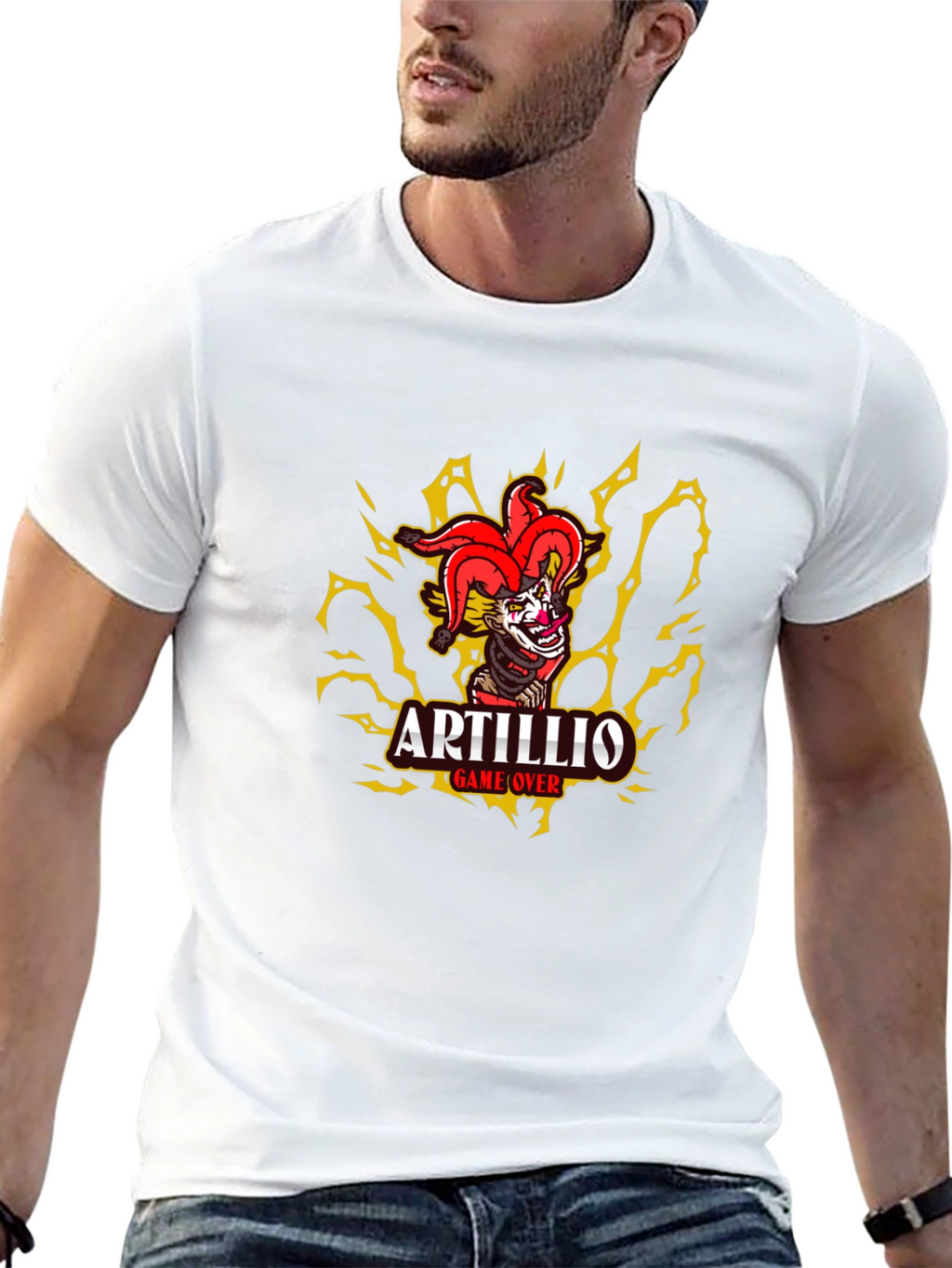 Artillio Game Over Clown Graphic Black T-Shirt