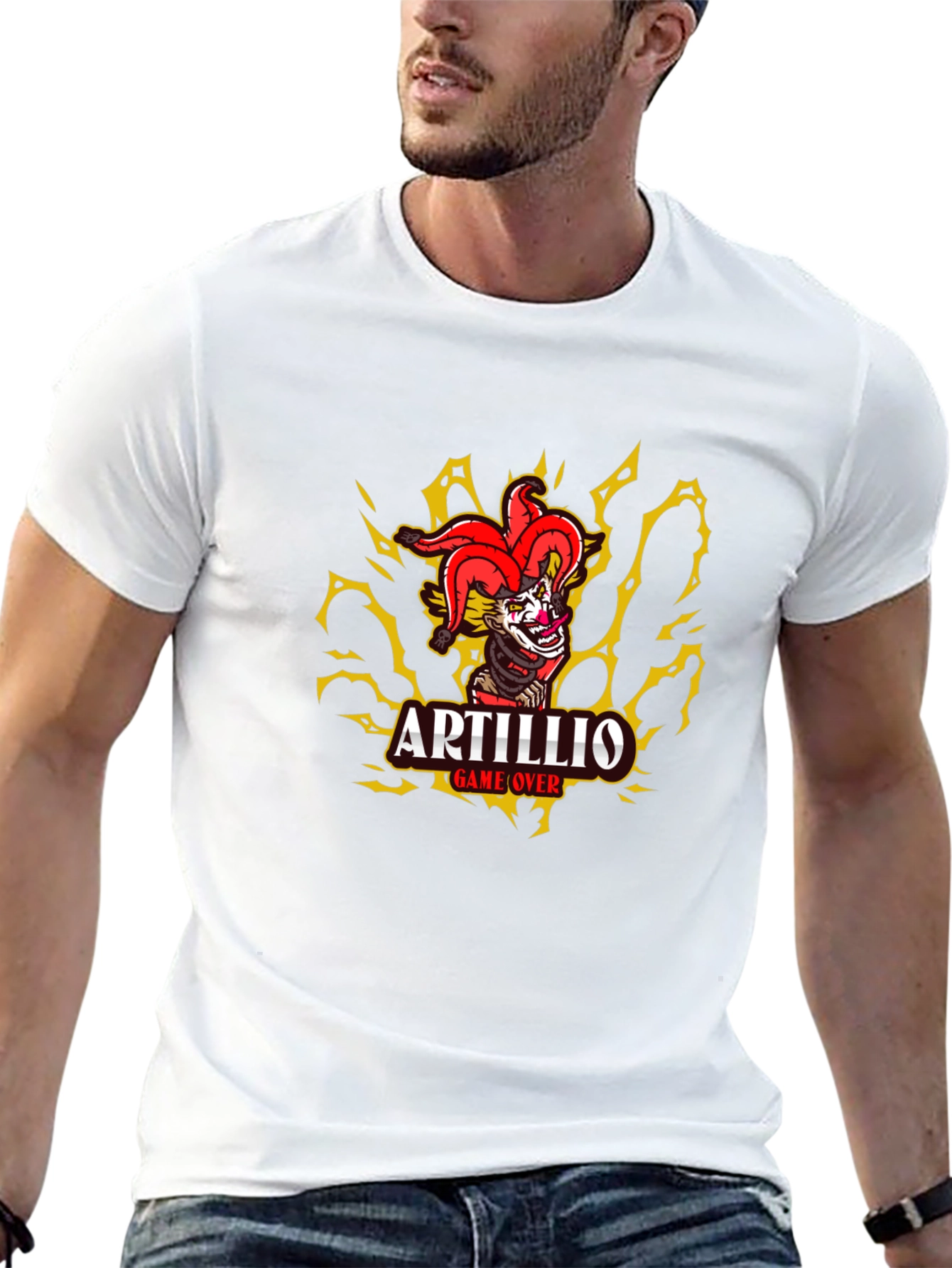 Artillio Game Over Clown Graphic Black T-Shirt
