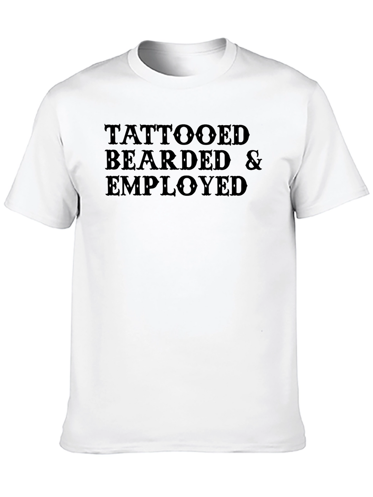 Tattooed Bearded & Employed Graphic Tee - Black Cotton T-Shirt