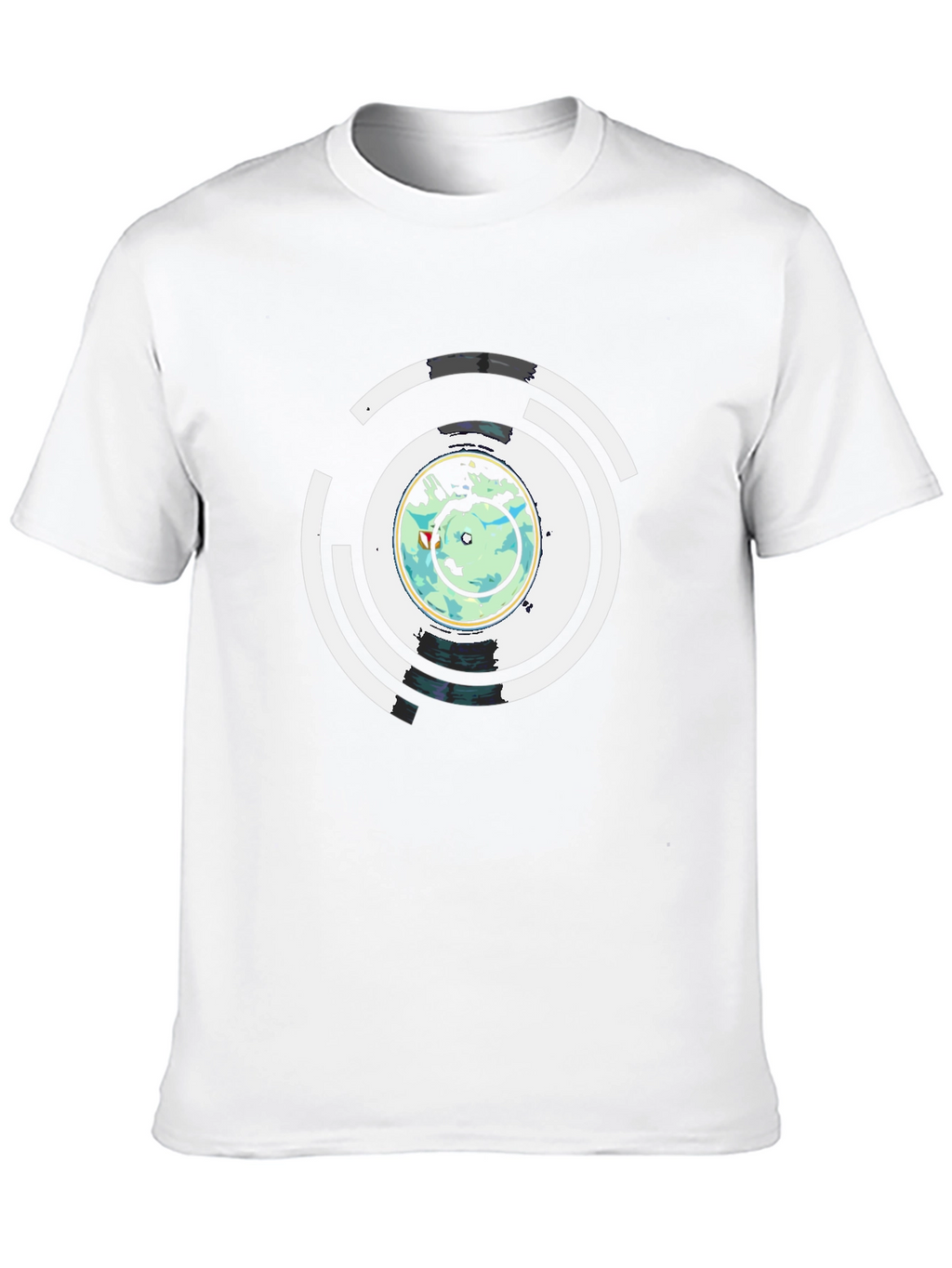 Abstract Earth Graphic Mens Black T-Shirt