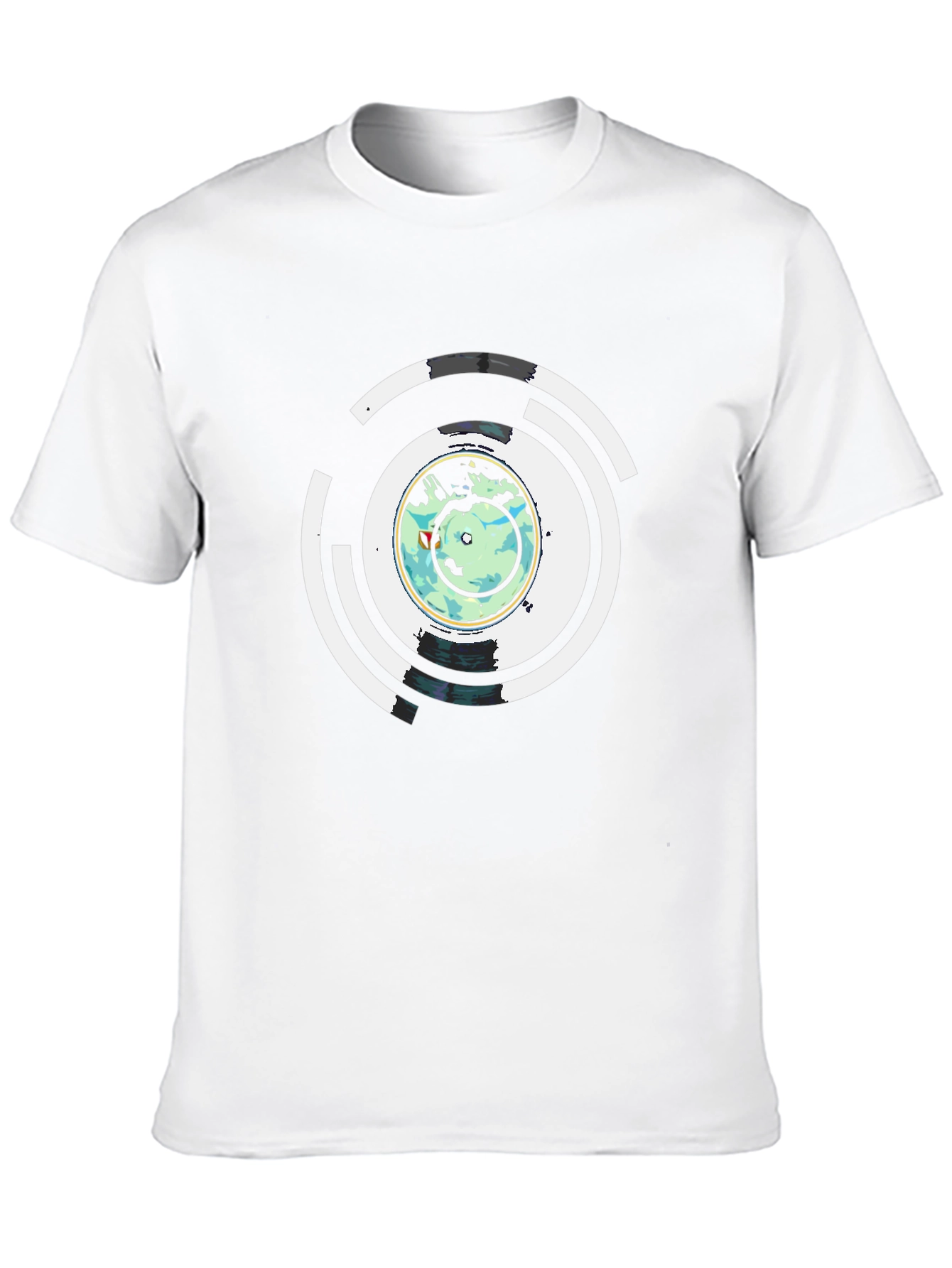 Abstract Earth Graphic Mens Black T-Shirt