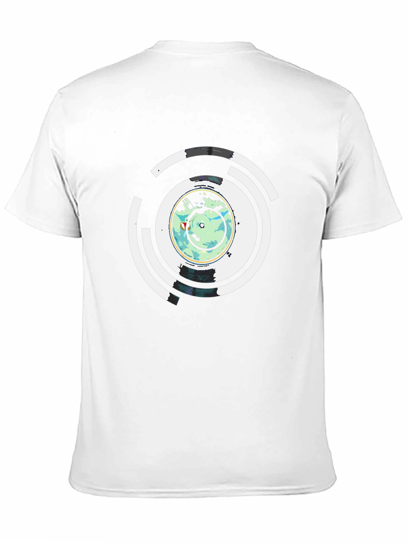 Abstract Earth Graphic Mens Black T-Shirt