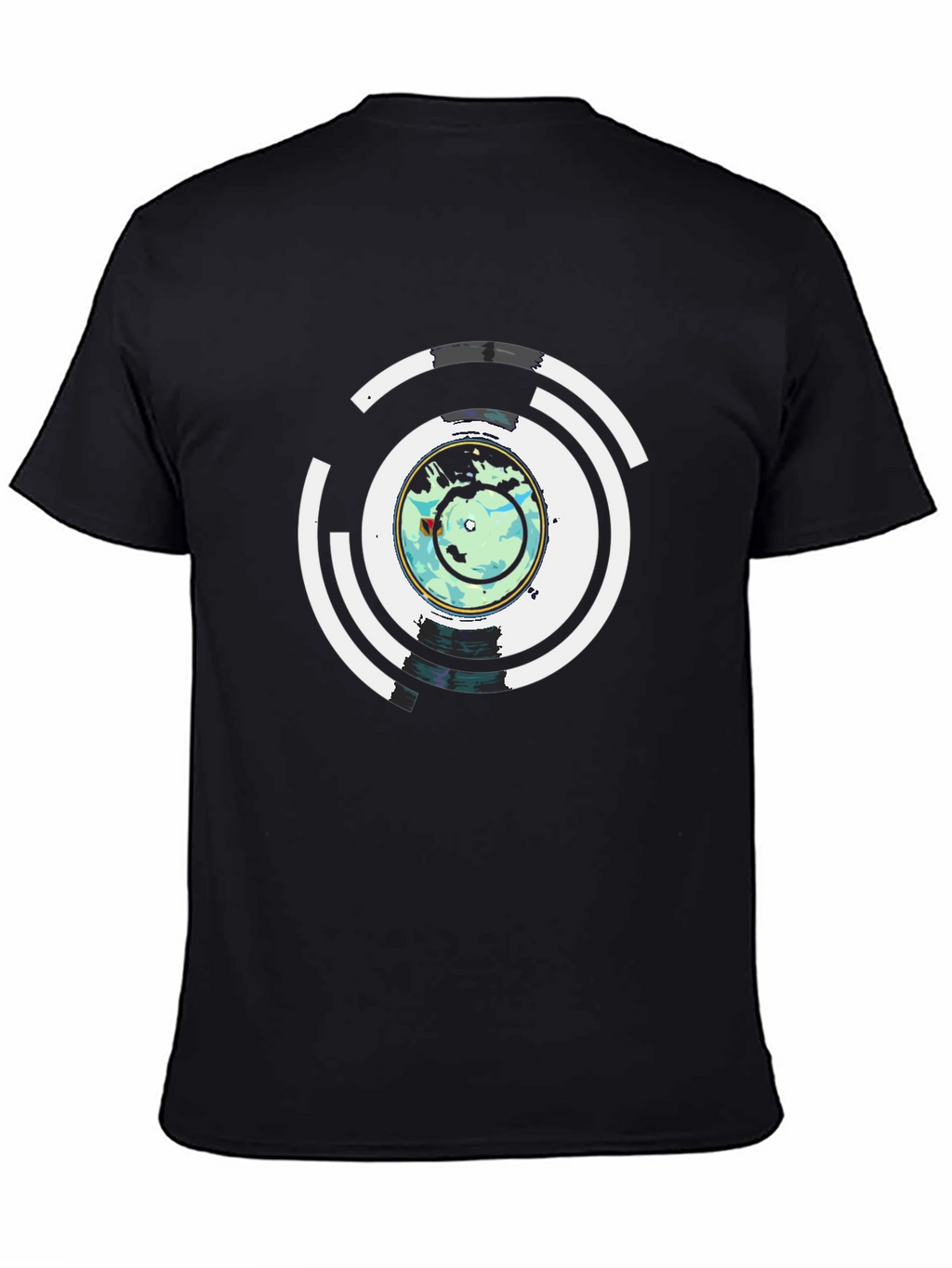 Abstract Earth Graphic Mens Black T-Shirt