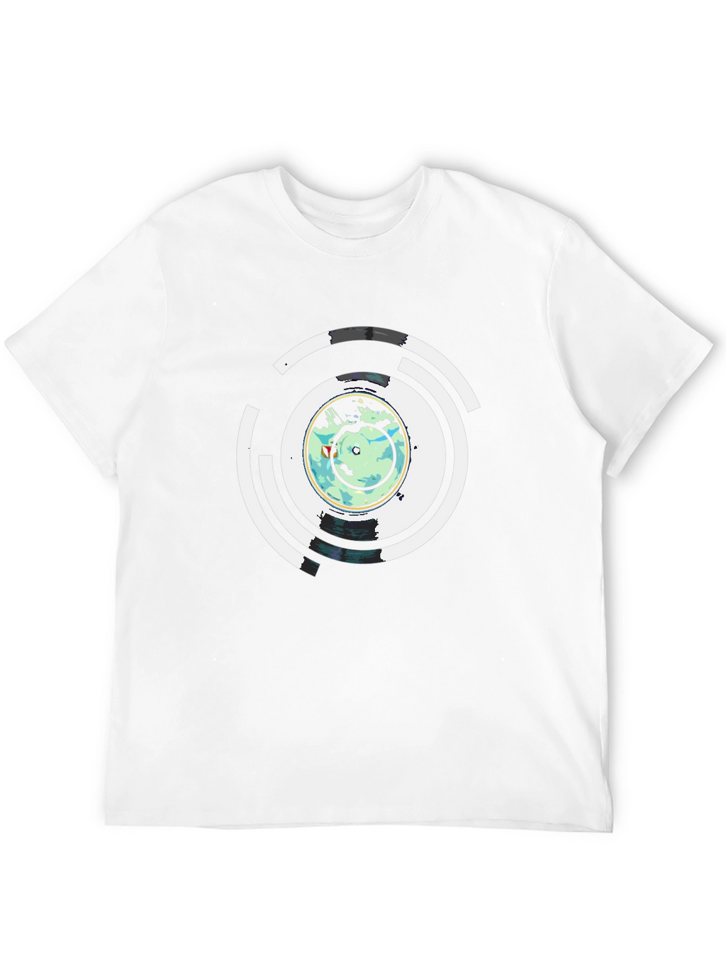 Abstract Earth Graphic Mens Black T-Shirt