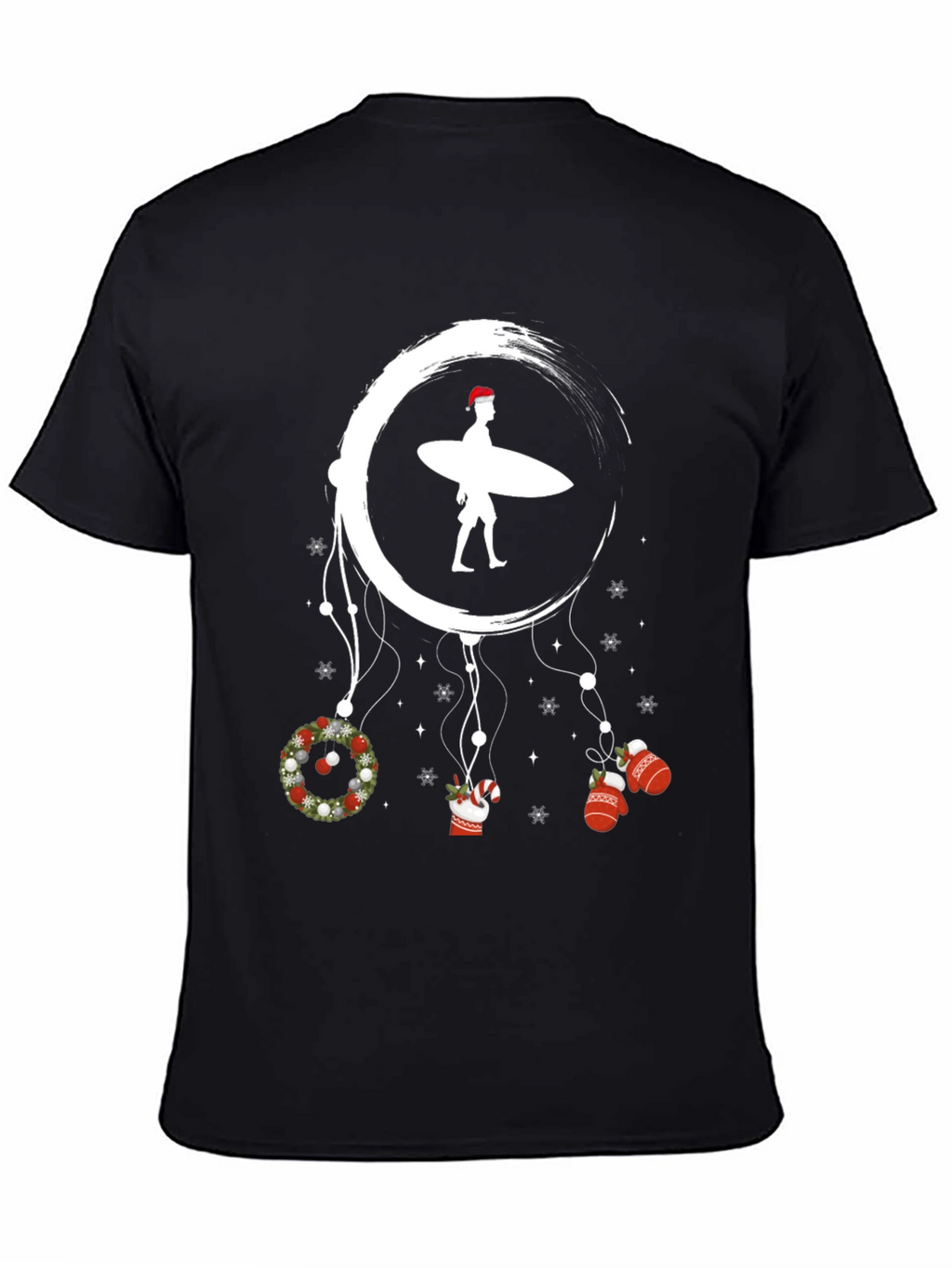 Surfing Santa Christmas Dreamcatcher T-Shirt