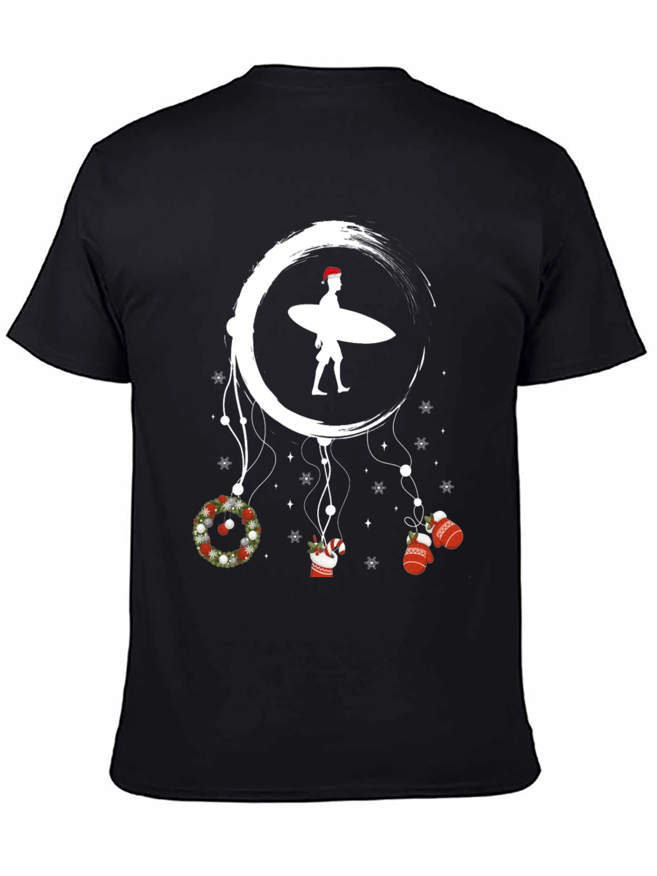 Surfing Santa Christmas Dreamcatcher T-Shirt