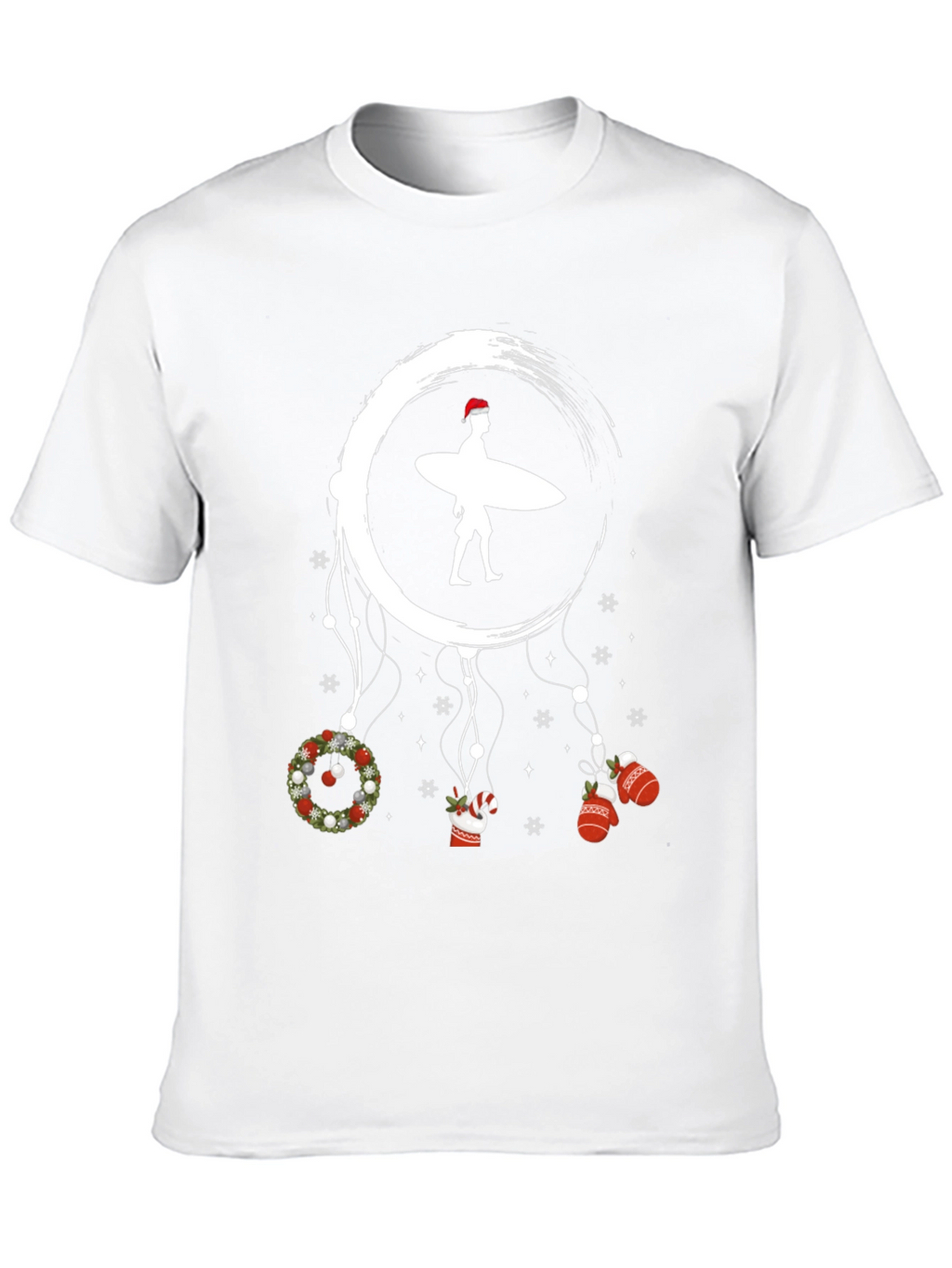 Surfing Santa Christmas Dreamcatcher T-Shirt