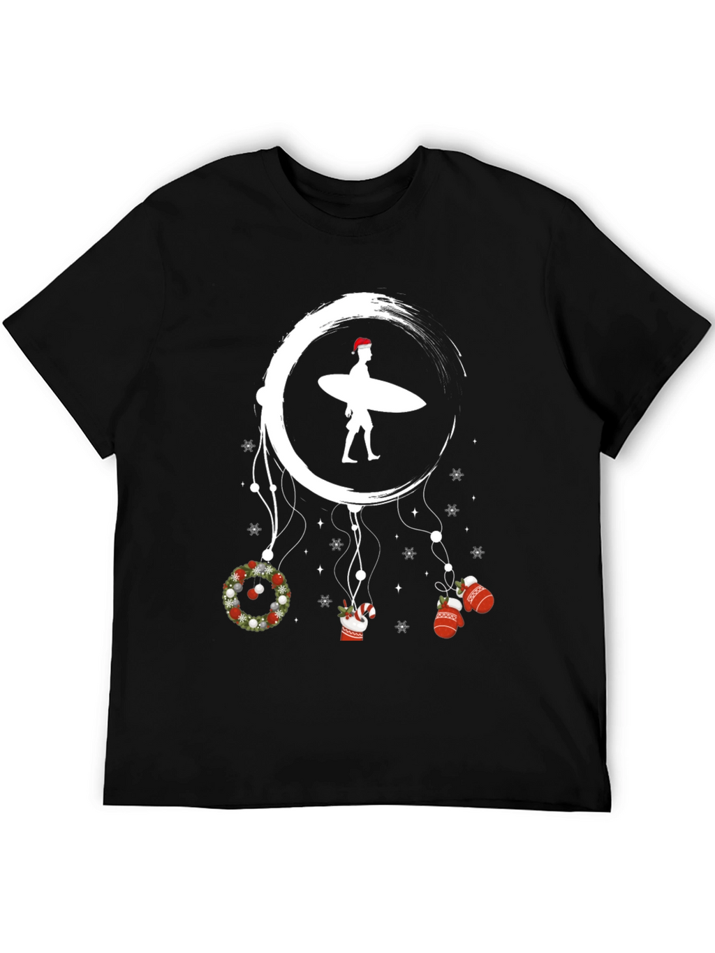 Surfing Santa Christmas Dreamcatcher T-Shirt