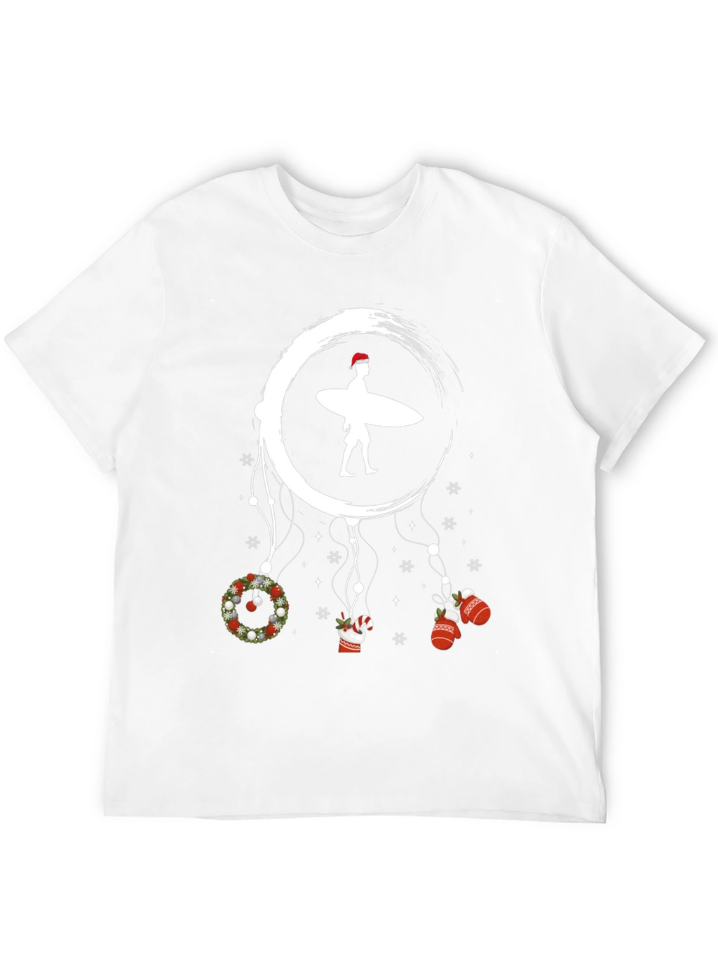 Surfing Santa Christmas Dreamcatcher T-Shirt