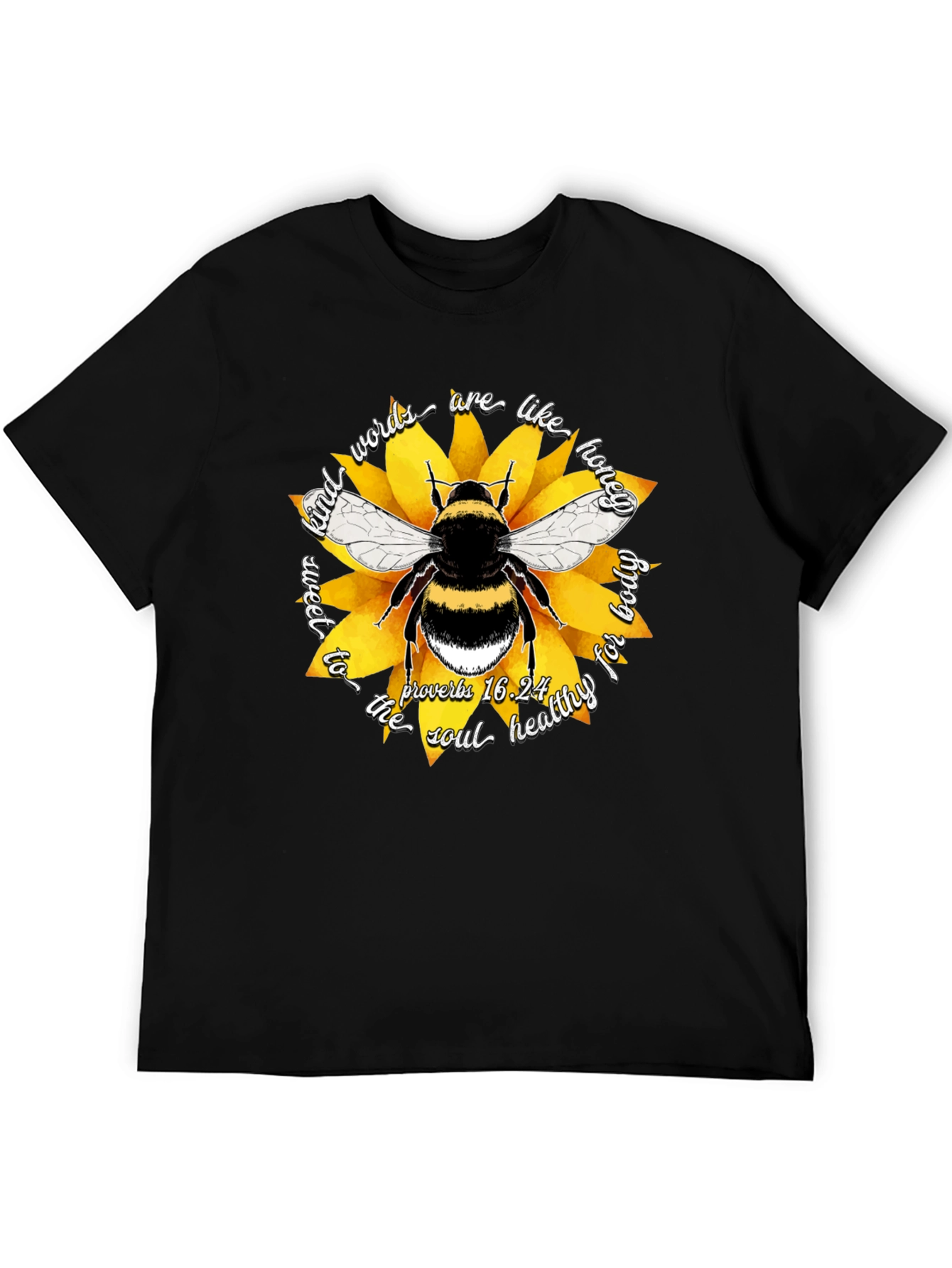 Honeybee & Sunflower Graphic T-Shirt - Kind Words are Sweet