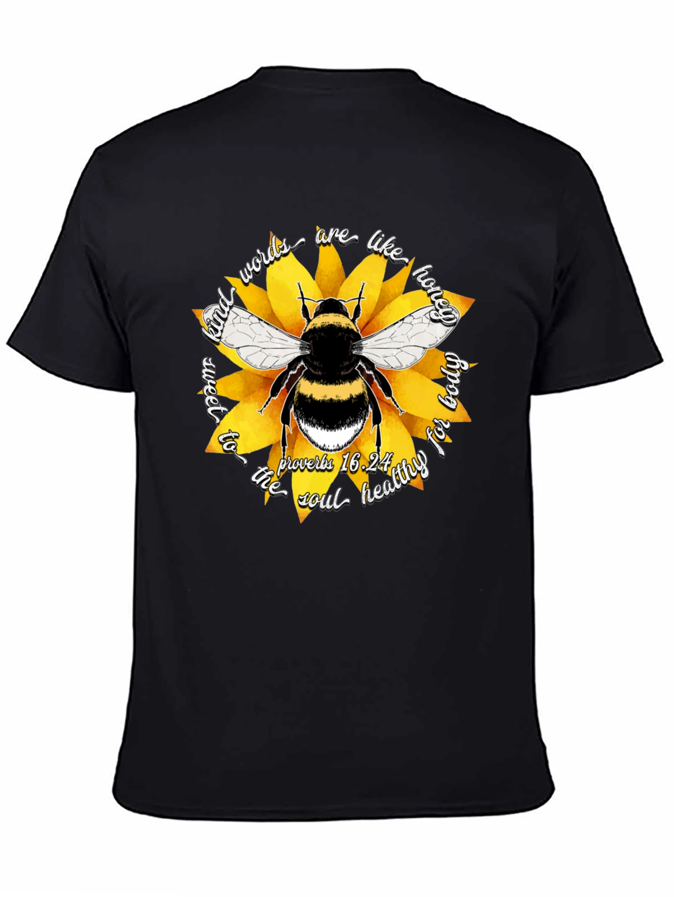 Honeybee & Sunflower Graphic T-Shirt - Kind Words are Sweet