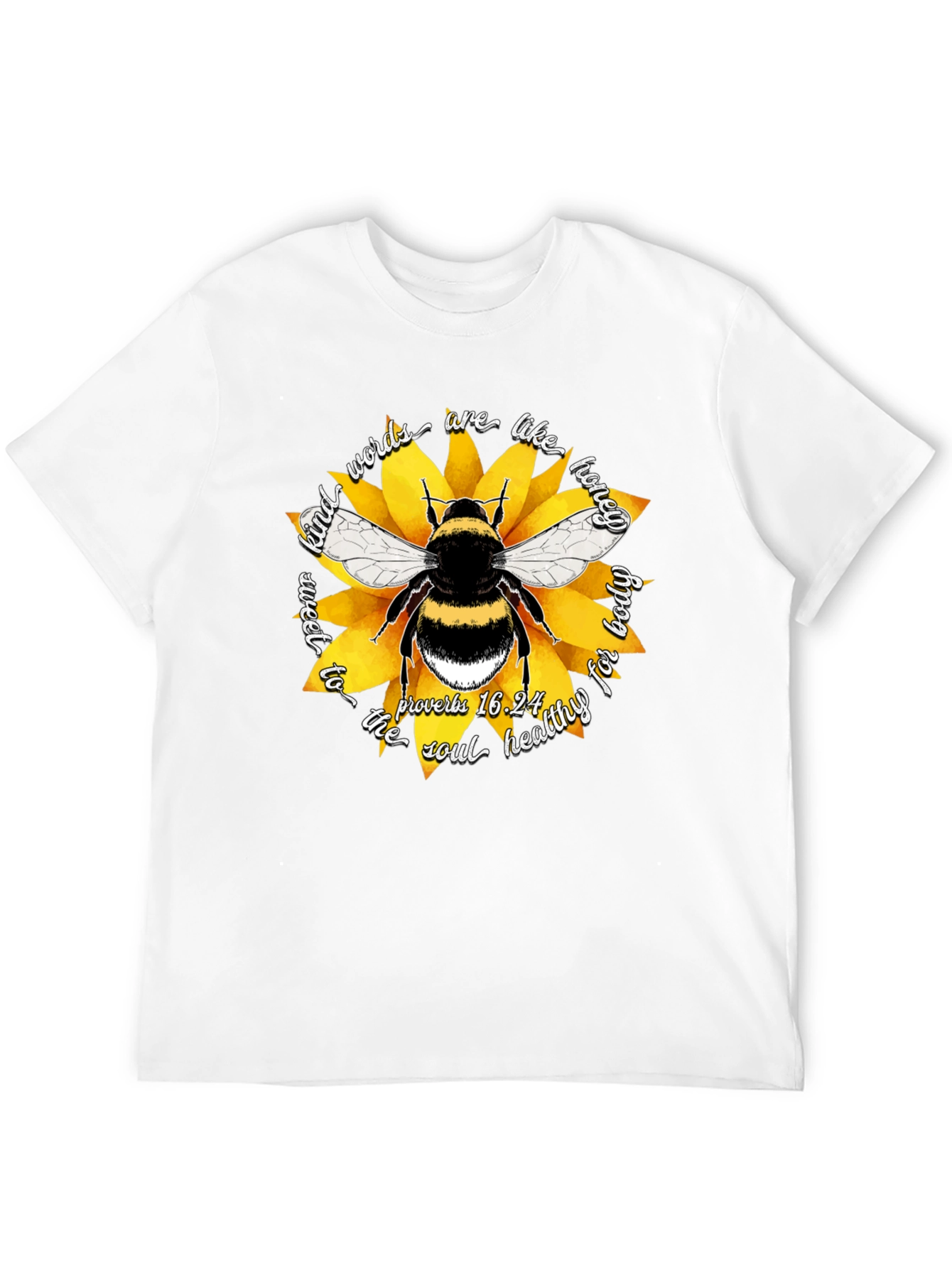 Honeybee & Sunflower Graphic T-Shirt - Kind Words are Sweet