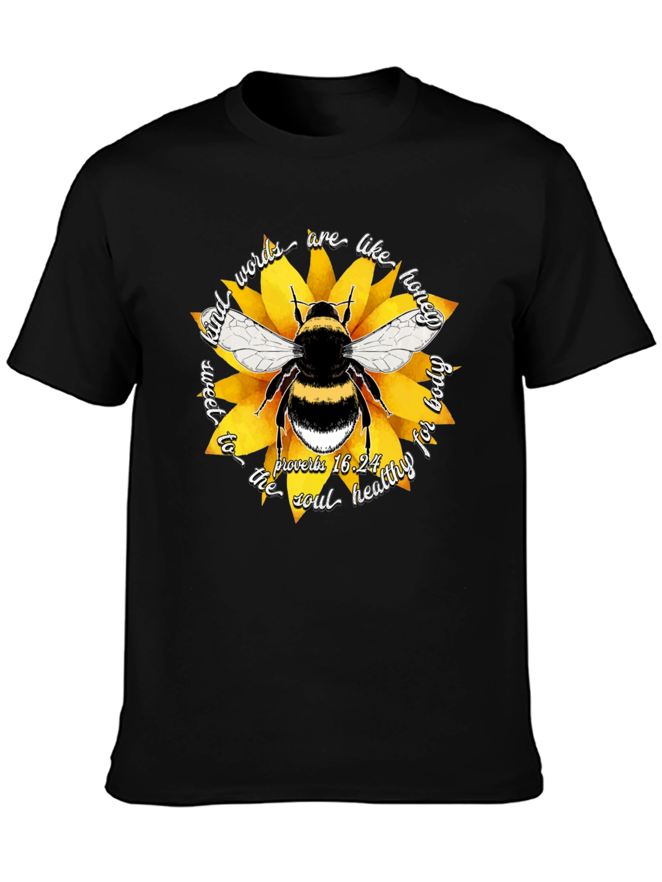 Honeybee & Sunflower Graphic T-Shirt - Kind Words are Sweet