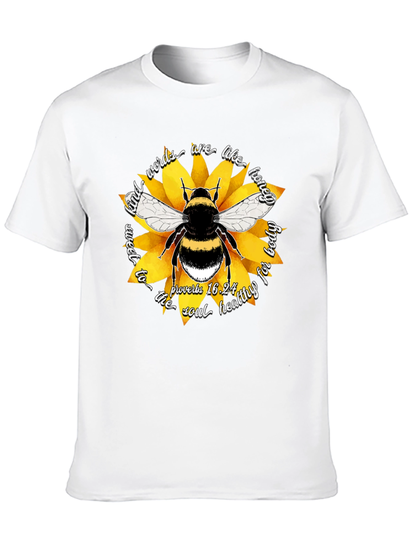 Honeybee & Sunflower Graphic T-Shirt - Kind Words are Sweet