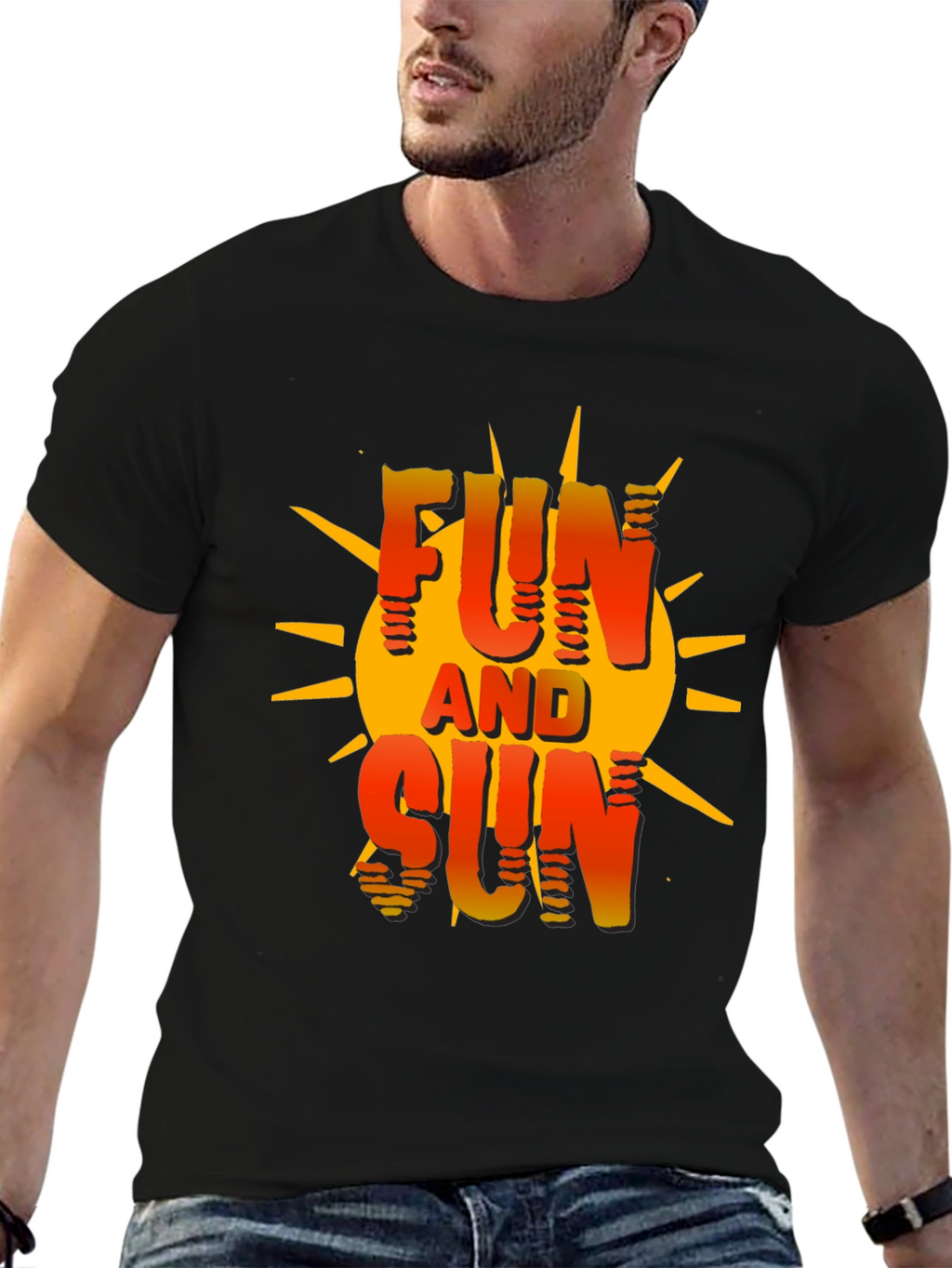 Fun and Sun Graphic T-Shirt - Black Cotton Tee
