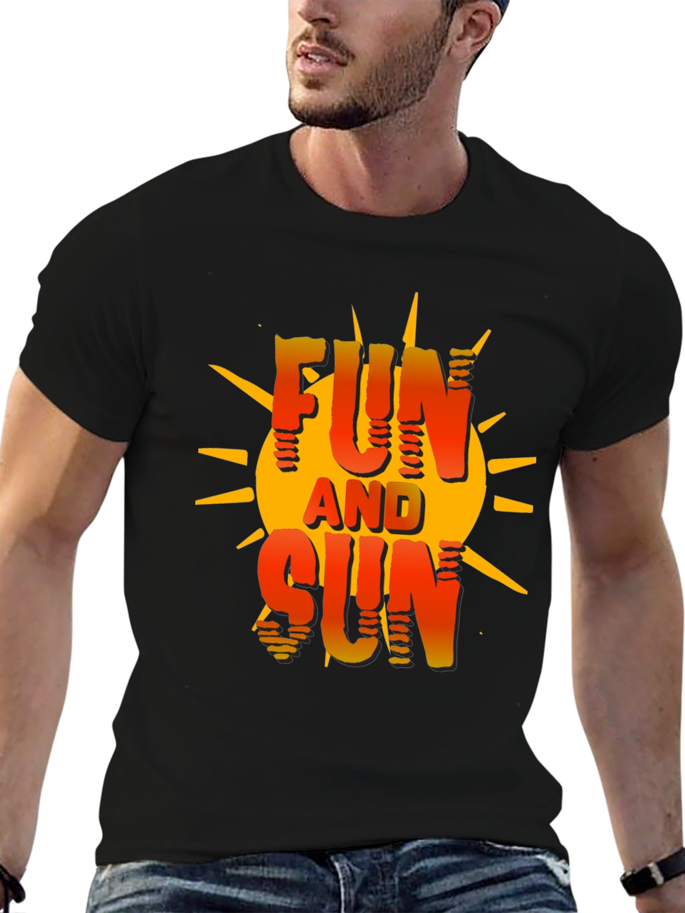 Fun and Sun Graphic T-Shirt - Black Cotton Tee