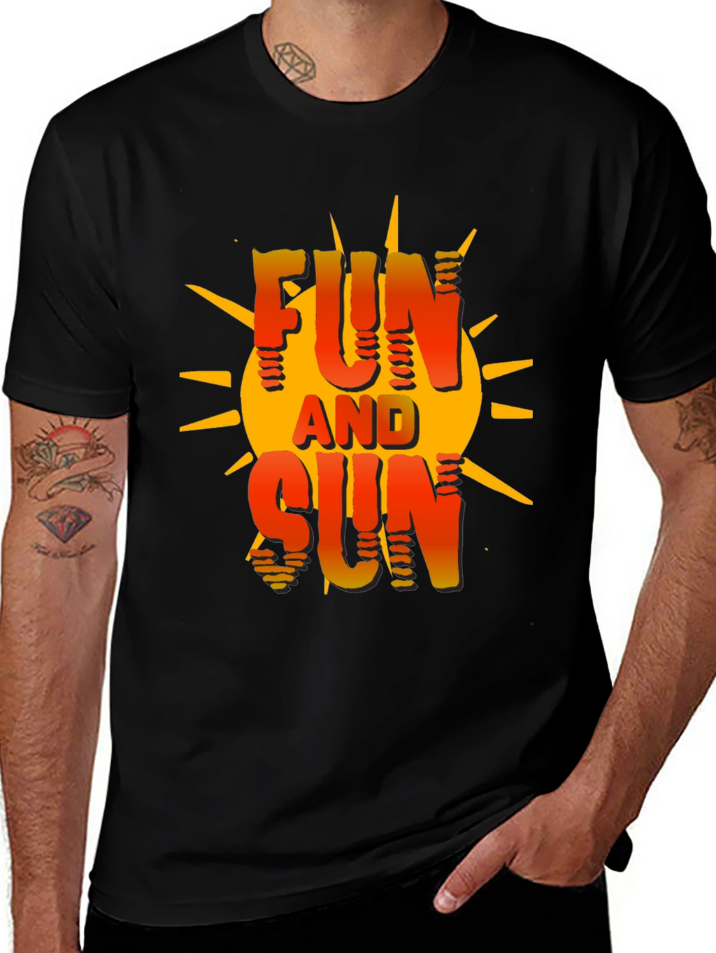 Fun and Sun Graphic T-Shirt - Black Cotton Tee