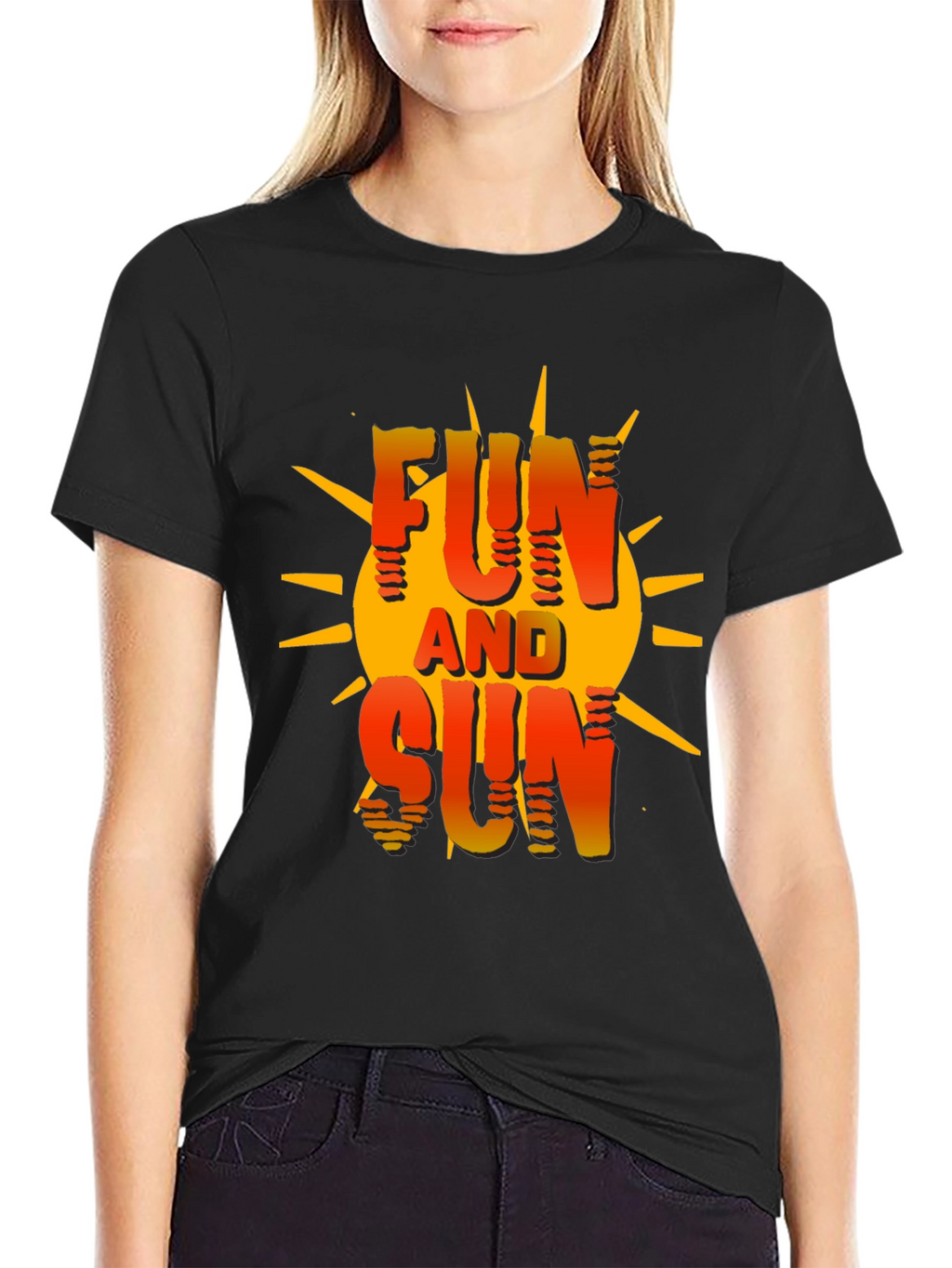Fun and Sun Graphic T-Shirt - Black Cotton Tee