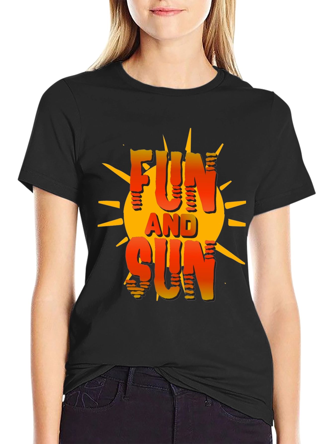 Fun and Sun Graphic T-Shirt - Black Cotton Tee
