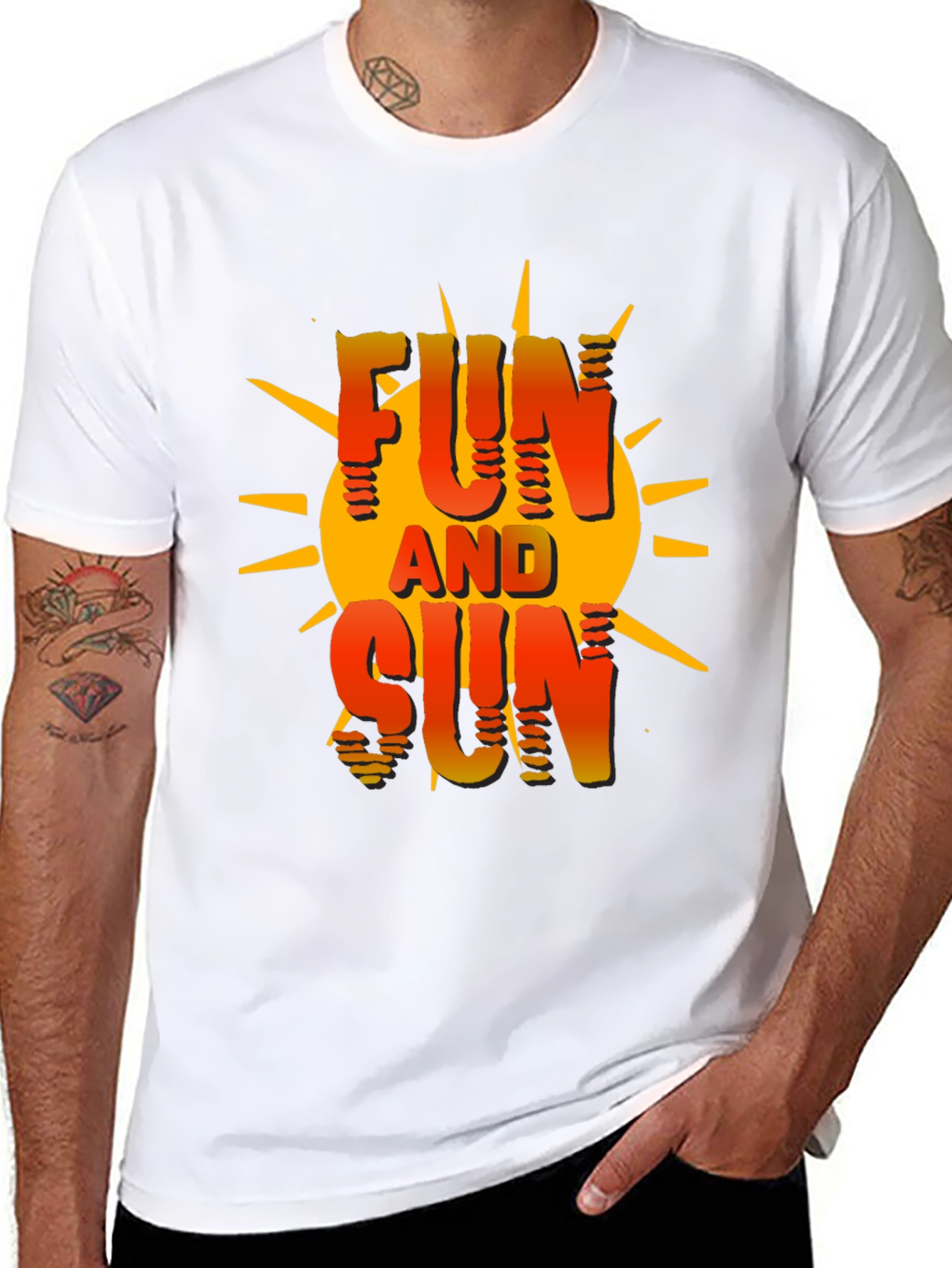 Fun and Sun Graphic T-Shirt - Black Cotton Tee