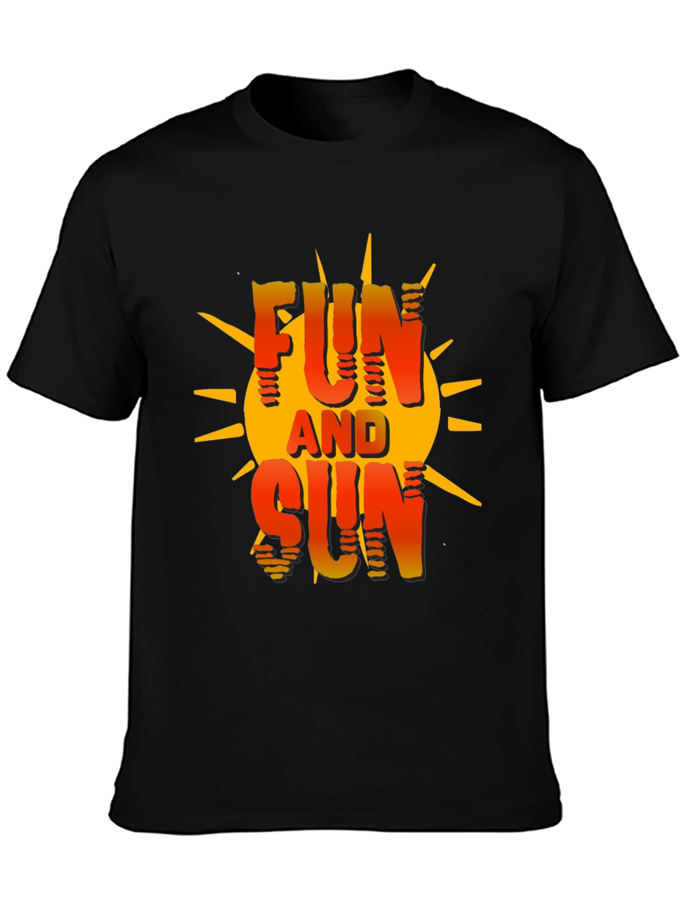 Fun and Sun Graphic T-Shirt - Black Cotton Tee