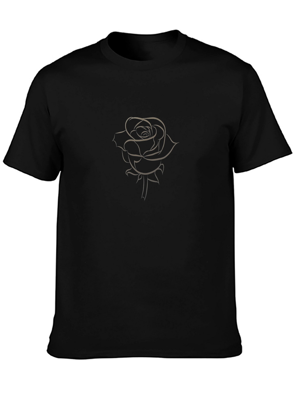 Mens Black Rose Graphic T-Shirt