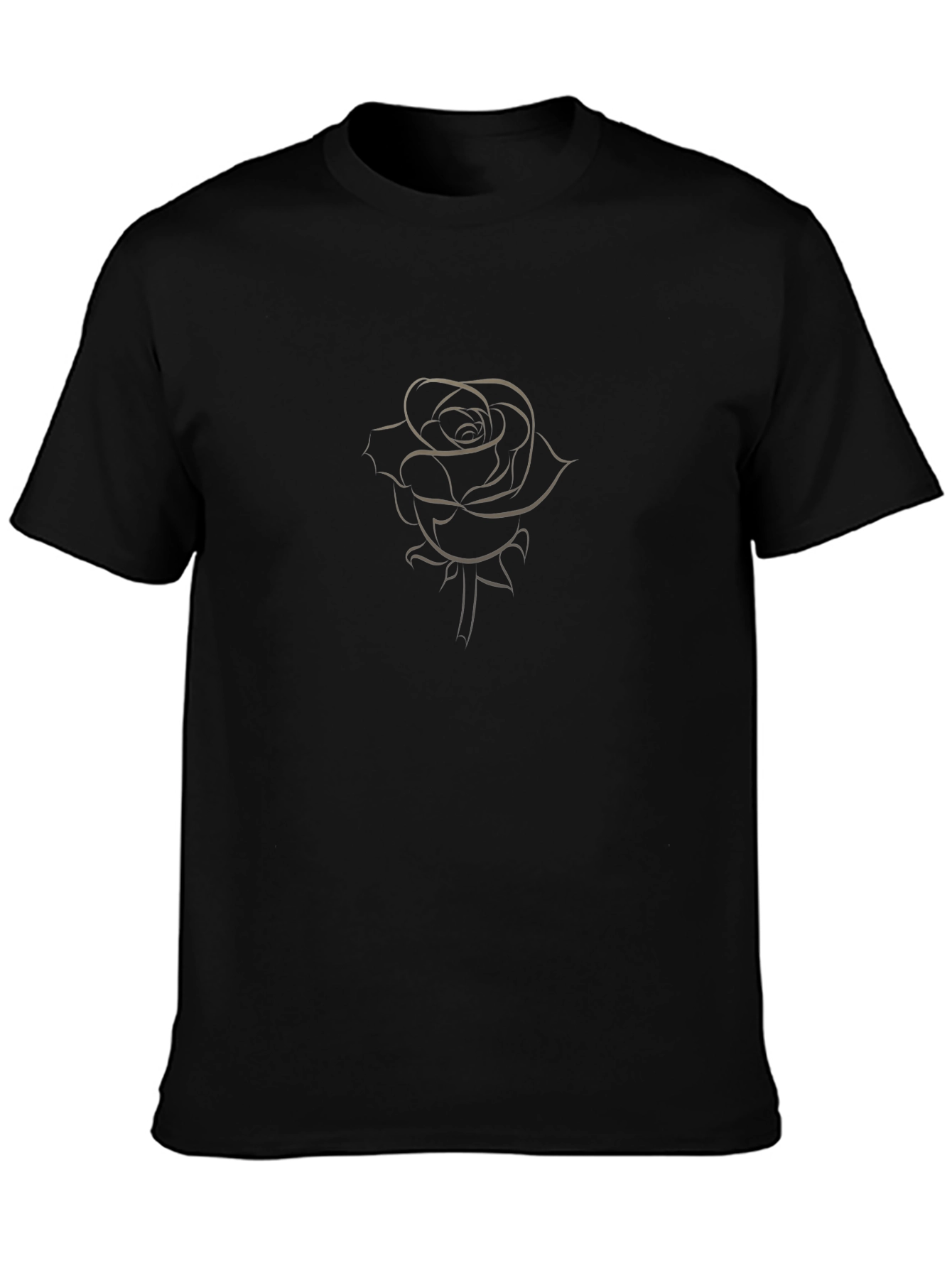Mens Black Rose Graphic T-Shirt