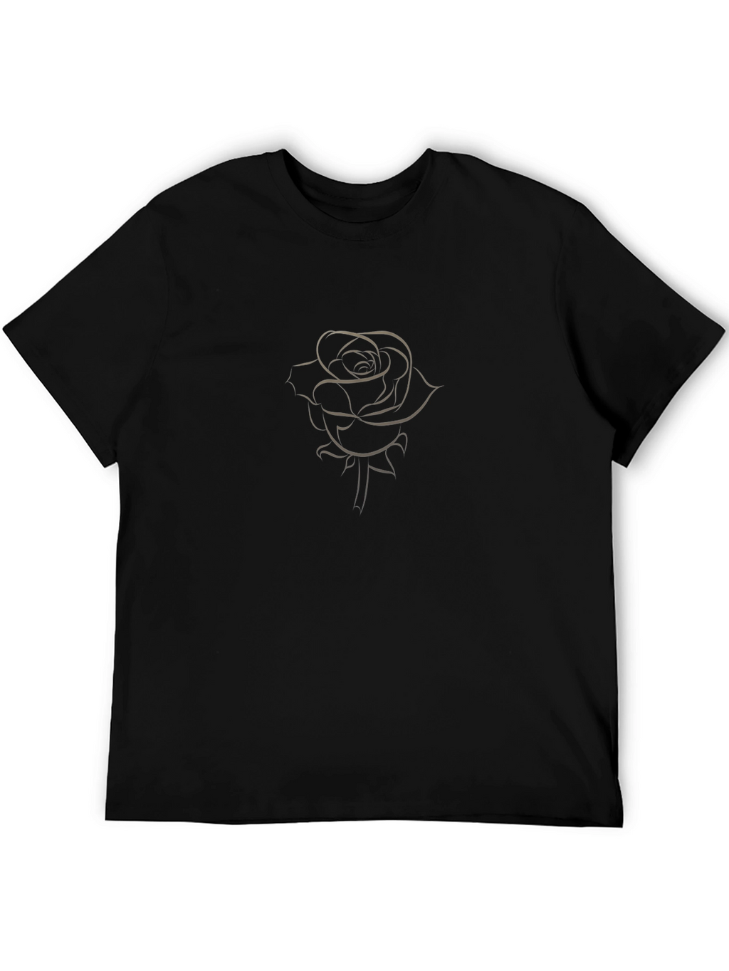 Mens Black Rose Graphic T-Shirt